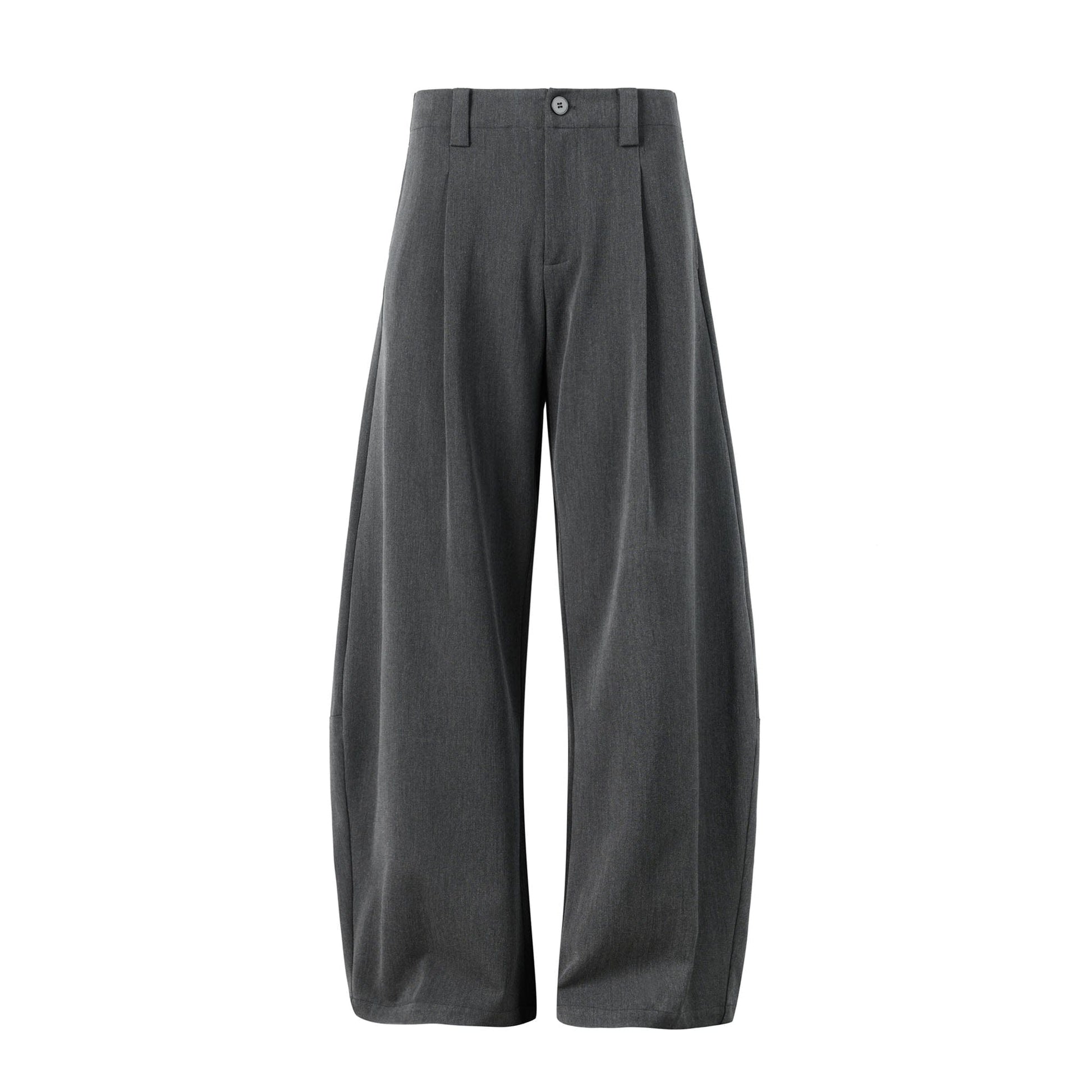 OKAYTHXBYE Pleated Curved Wide-Leg Trousers-Pants-S-Gray-Free Shipping Leatheretro