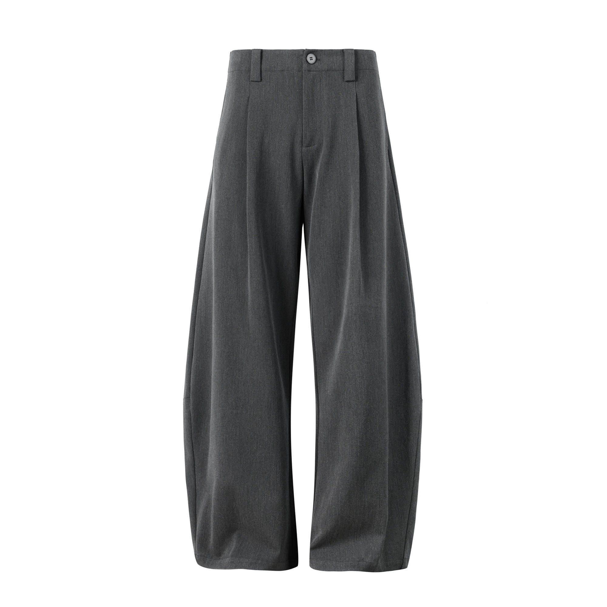 OKAYTHXBYE Pleated Curved Wide-Leg Trousers-Pants-S-Gray-Free Shipping Leatheretro