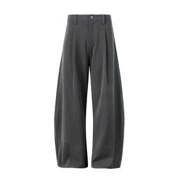 OKAYTHXBYE Pleated Curved Wide-Leg Trousers-Pants-S-Gray-Free Shipping Leatheretro