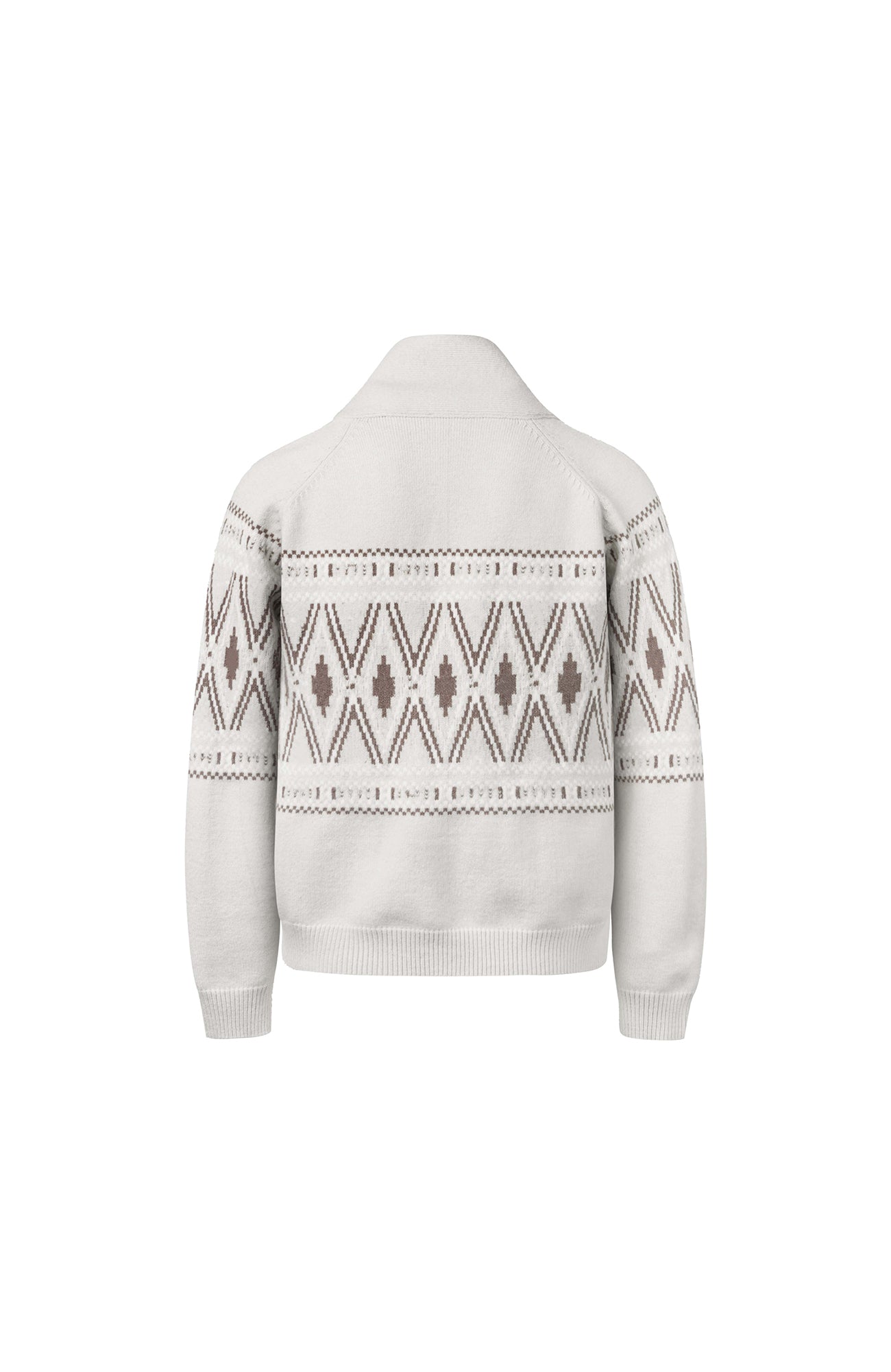 OKAYTHXBYE Fair Isle Shawl Collar Cardigan-Jacket-S (Preorder)-Beige-Free Shipping Leatheretro