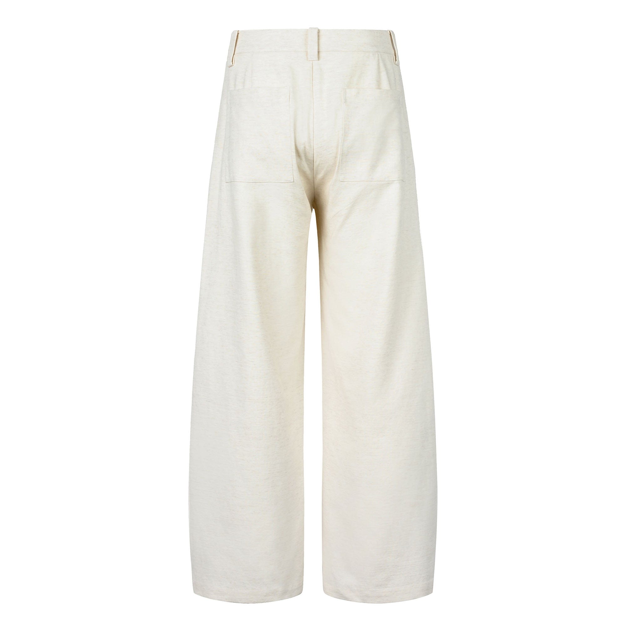 OKAYTHXBYE Pleated Linen-Blend Wide-Leg Trousers-Pants-S-White-Free Shipping Leatheretro