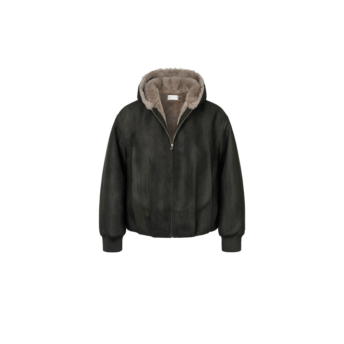 OKAYTHXBYE Faux Mink Lined Hooded Bomber Jacket-Jacket-S-Khaki-Free Shipping Leatheretro