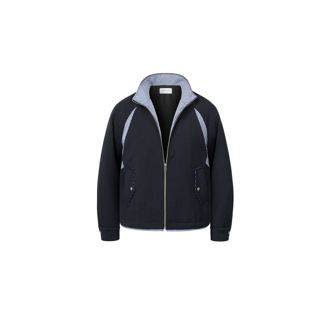 OKAYTHXBYE Gingham Panel Wool-Filled Jacket-Jacket-S-Free Shipping Leatheretro