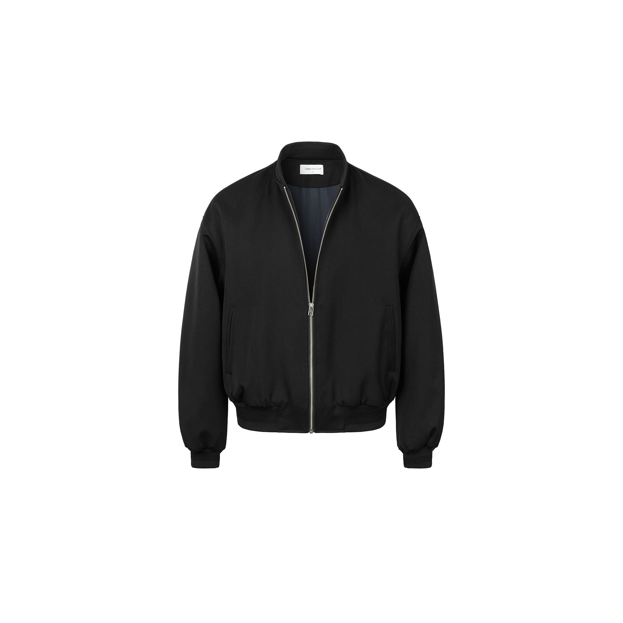 OKAYTHXBYE Wool-Filled Bomber Jacket-Jacket-S-Black-Free Shipping Leatheretro