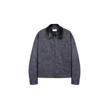 OKAYTHXBYE Essential Contrast Collar Washed Jacket-Jacket-Purple-S-Free Shipping Leatheretro