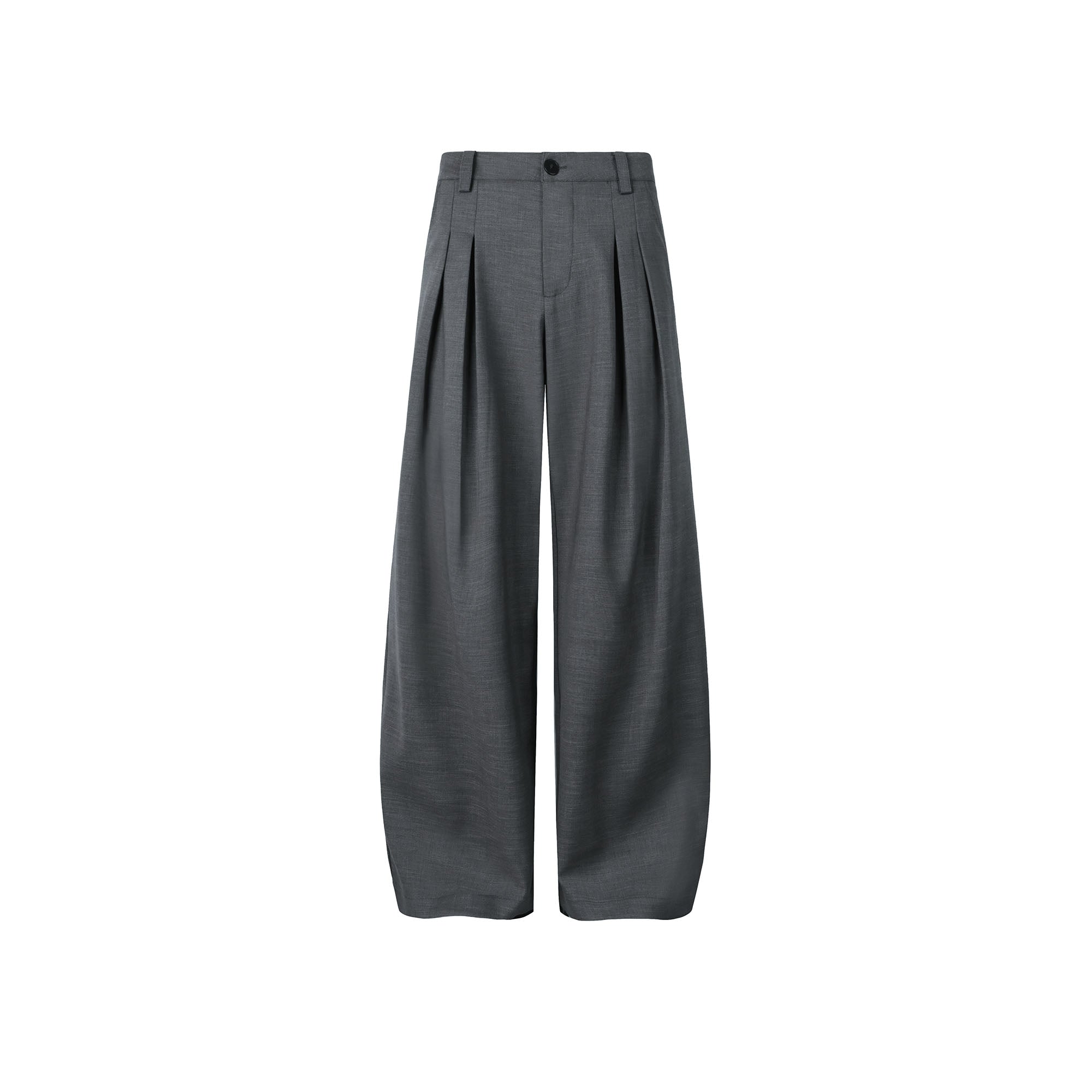 OKAYTHXBYE Essential Pleat Wide-Leg Trousers-Pants-S-Gray-Free Shipping Leatheretro
