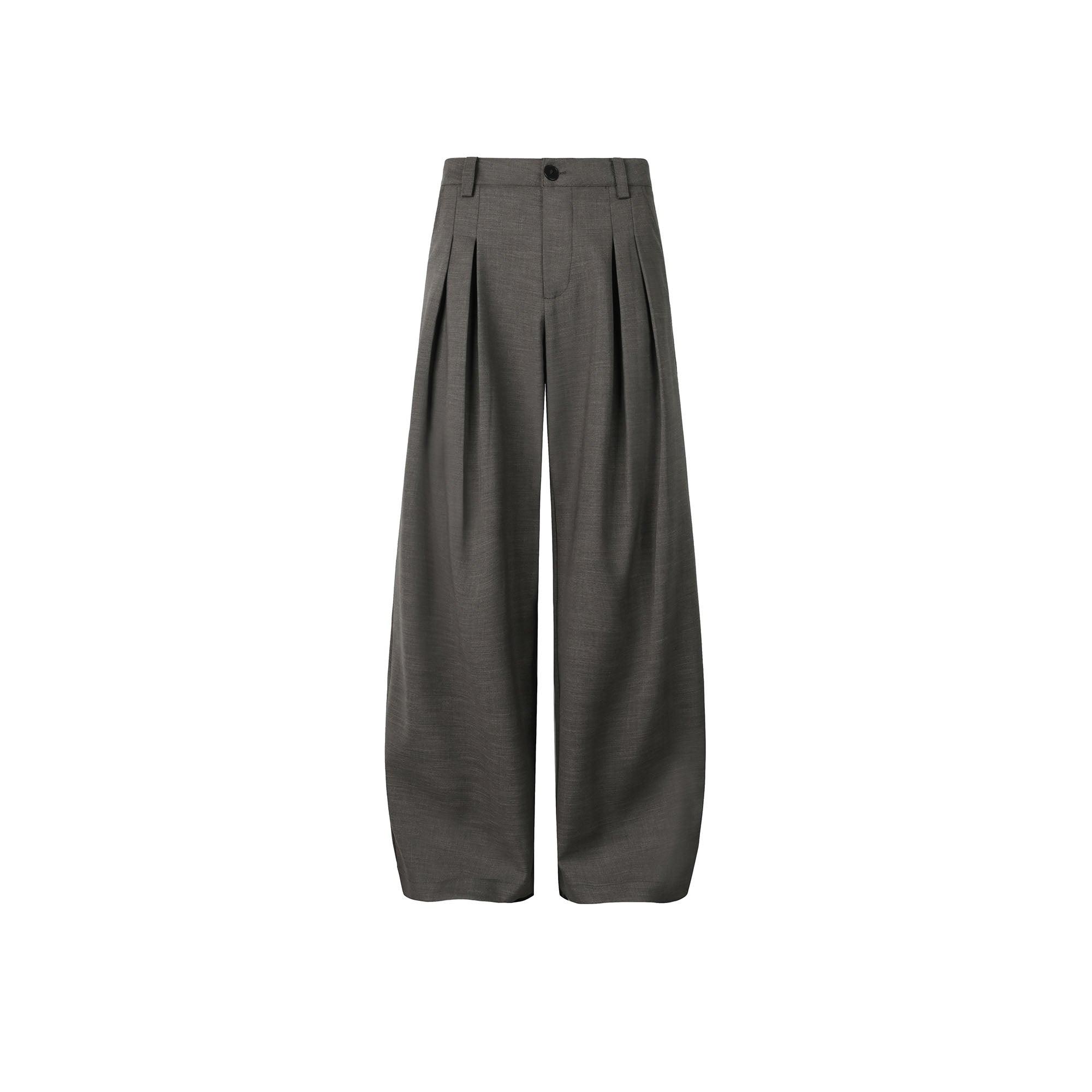 OKAYTHXBYE Essential Pleat Wide-Leg Trousers-Pants-S-Brown-Free Shipping Leatheretro