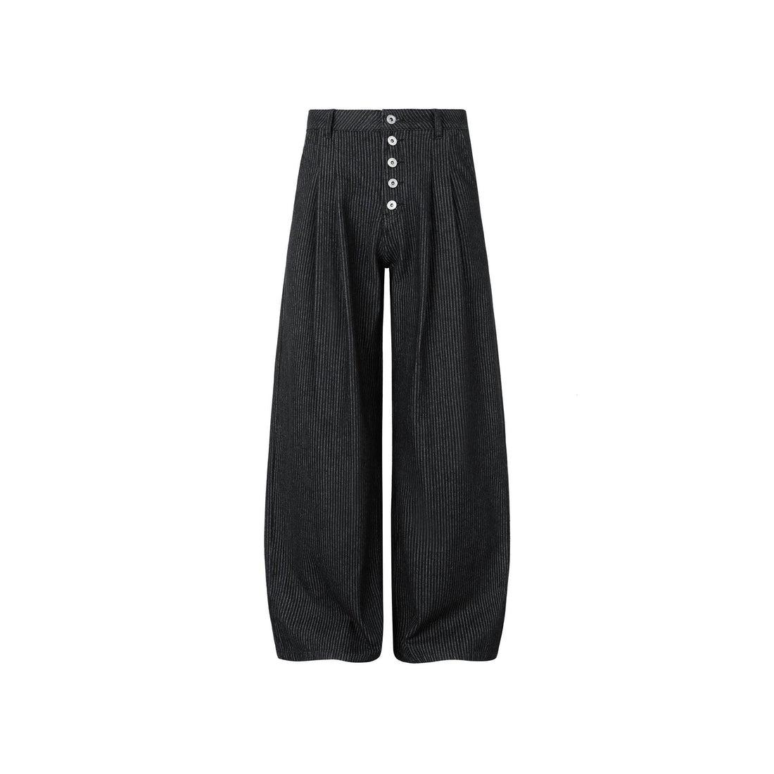 OKAYTHXBYE Classic Pleated Wide-Leg Jeans-Jeans-S-Black-Free Shipping Leatheretro