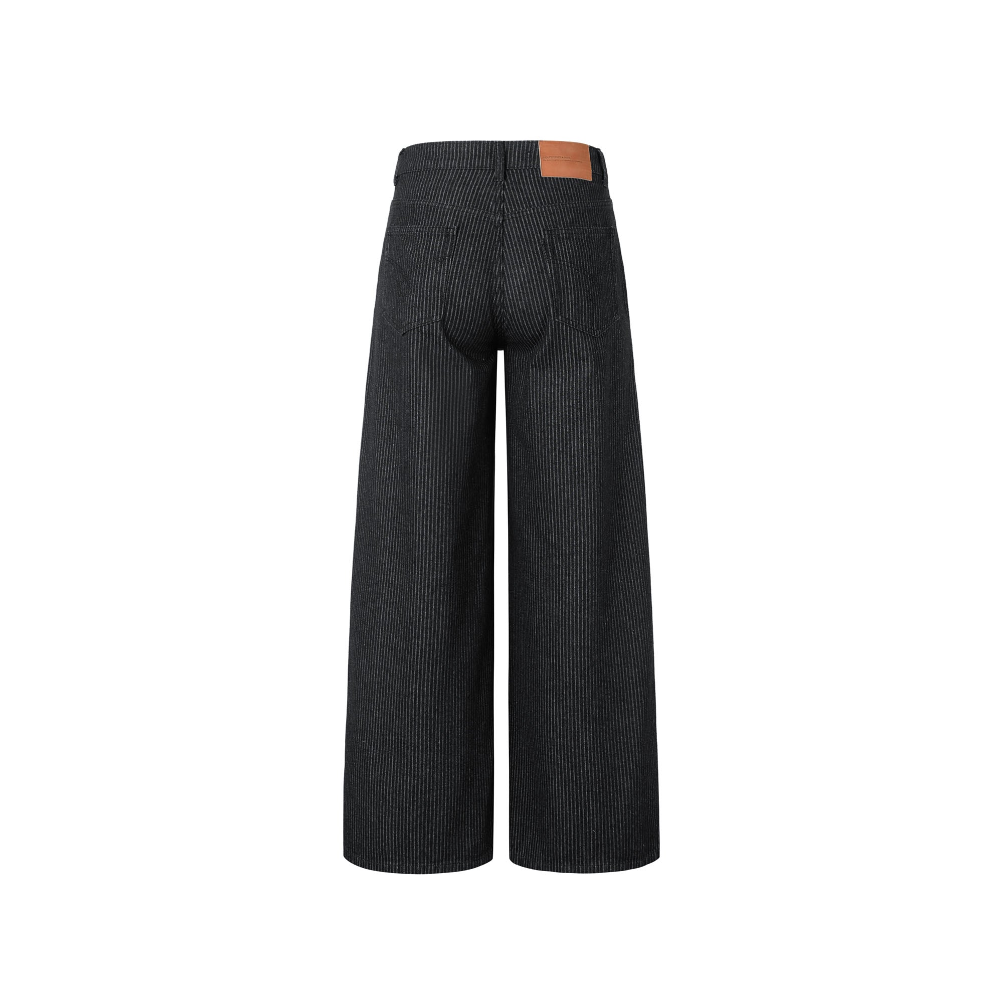 OKAYTHXBYE Classic Pleated Wide-Leg Jeans-Jeans-S-Black-Free Shipping Leatheretro