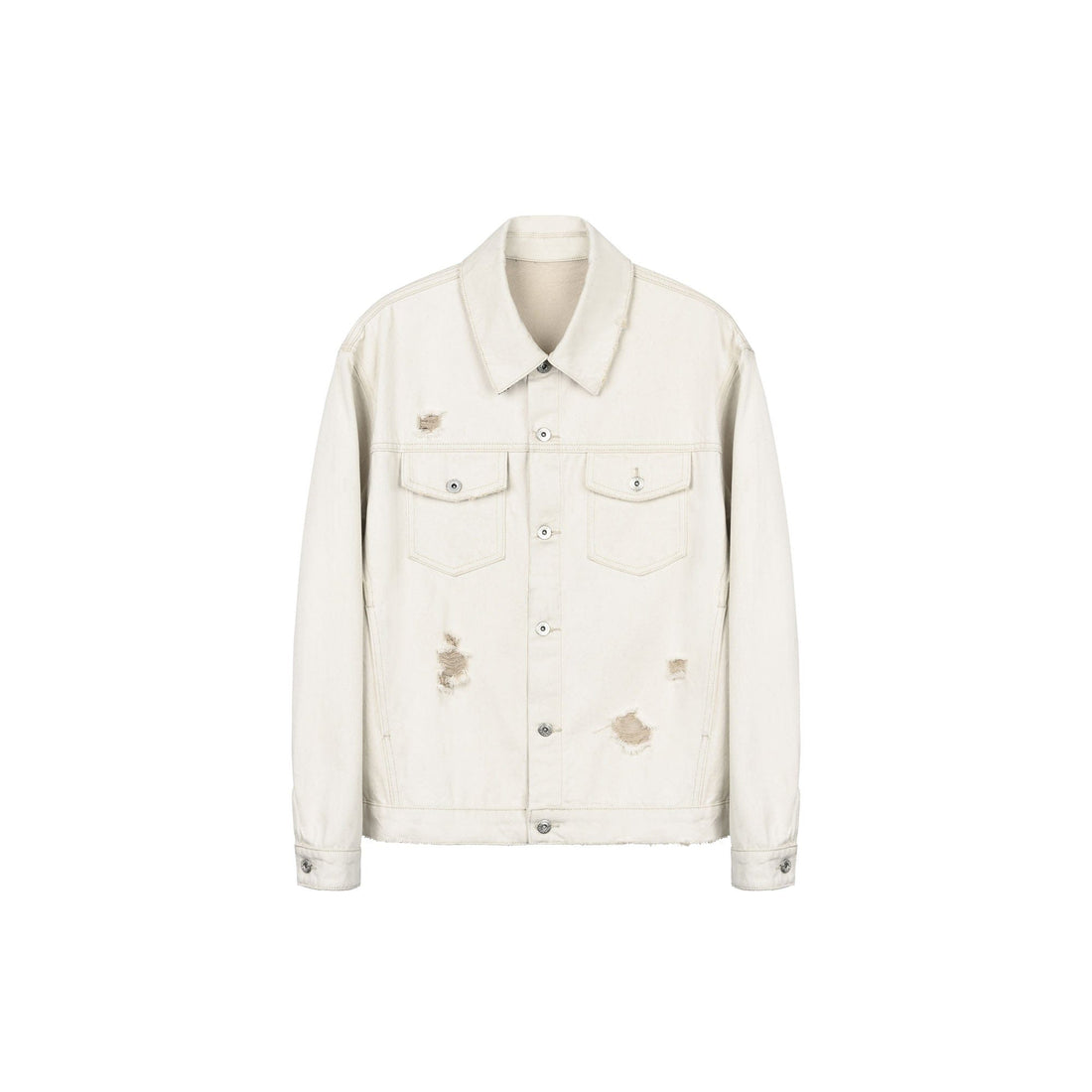 OKAYTHXBYE Distressed Houndstooth-Lined Frayed Jacket-Jacket-S-Free Shipping Leatheretro