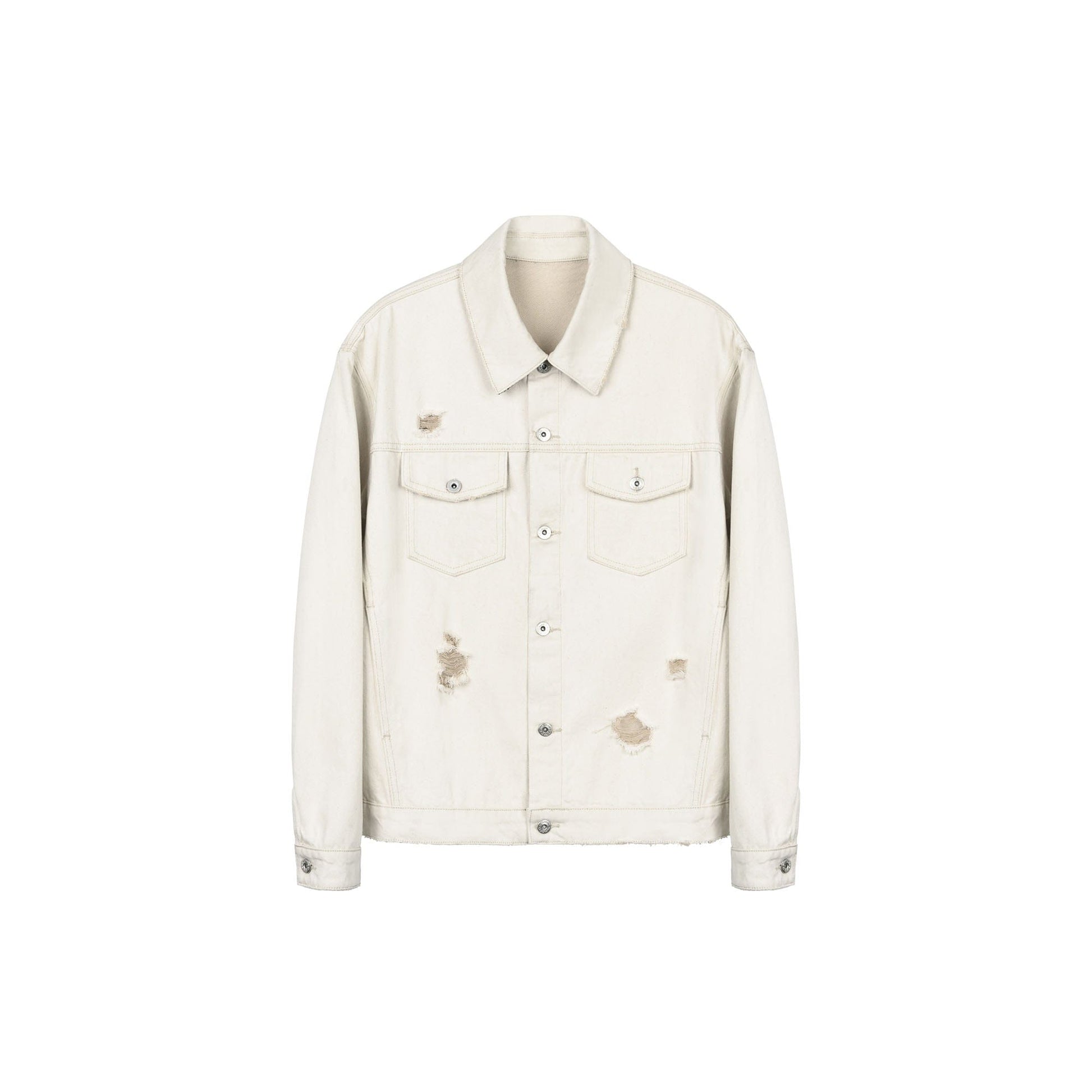 OKAYTHXBYE Distressed Houndstooth-Lined Frayed Jacket-Jacket-S-Free Shipping Leatheretro