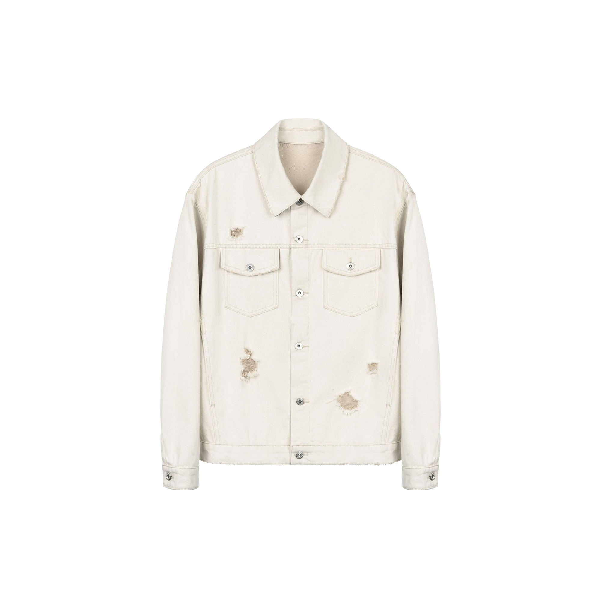 OKAYTHXBYE Distressed Houndstooth-Lined Frayed Jacket-Jacket-S-Free Shipping Leatheretro