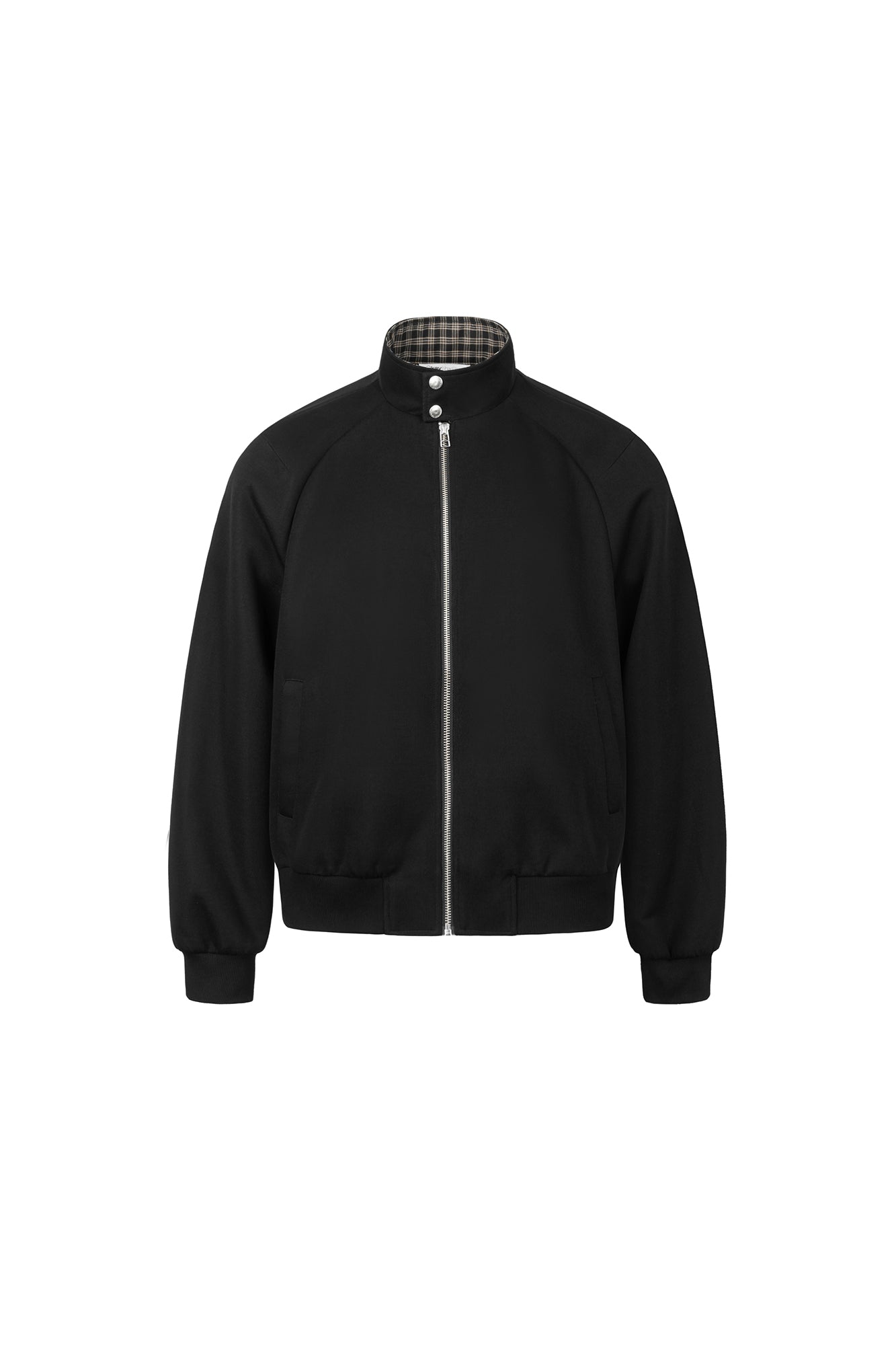 OKAYTHXBYE Checker-Lined Harrington Jacket-Jacket-S-Beige-Free Shipping Leatheretro