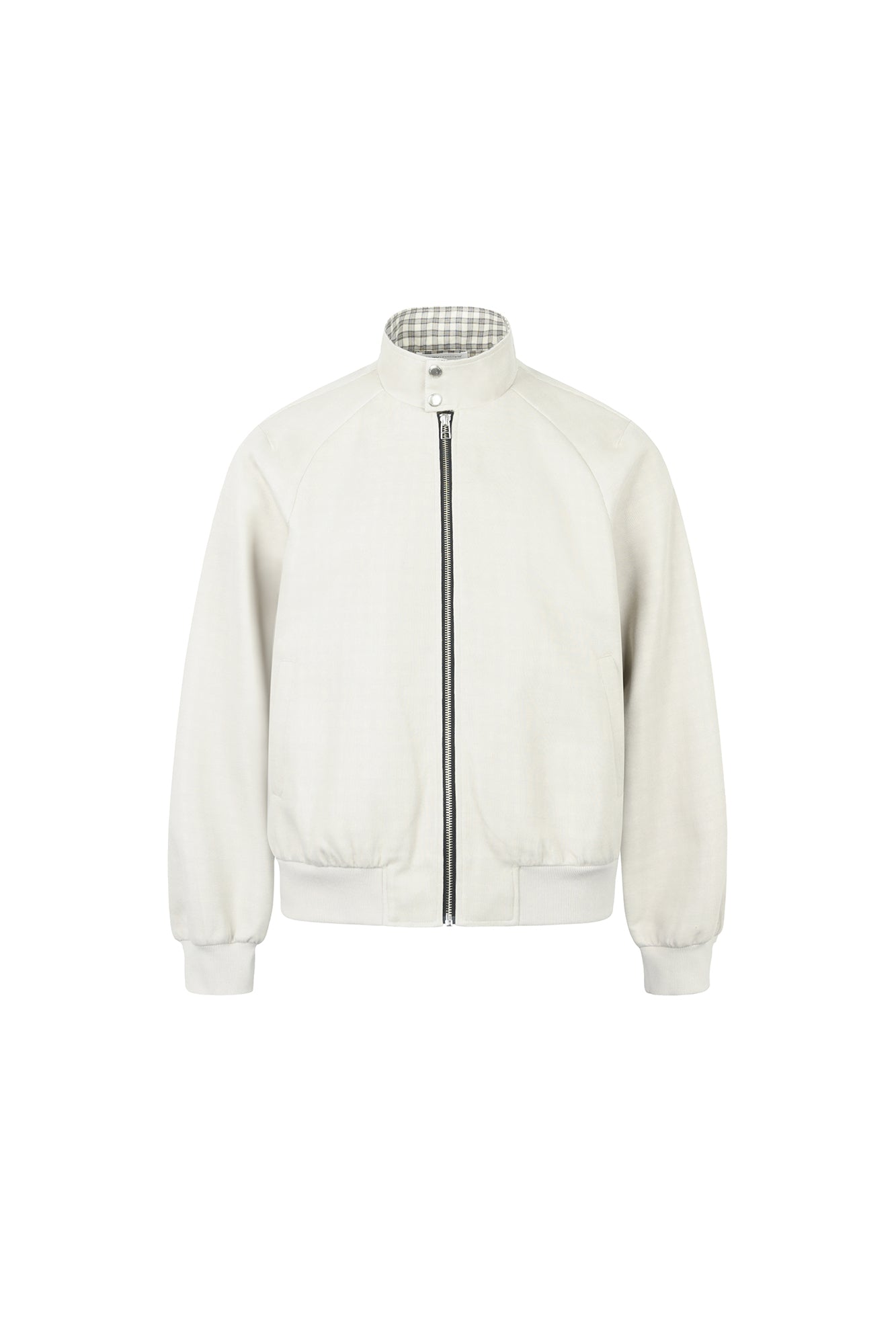 OKAYTHXBYE Checker-Lined Harrington Jacket-Jacket-S-Beige-Free Shipping Leatheretro