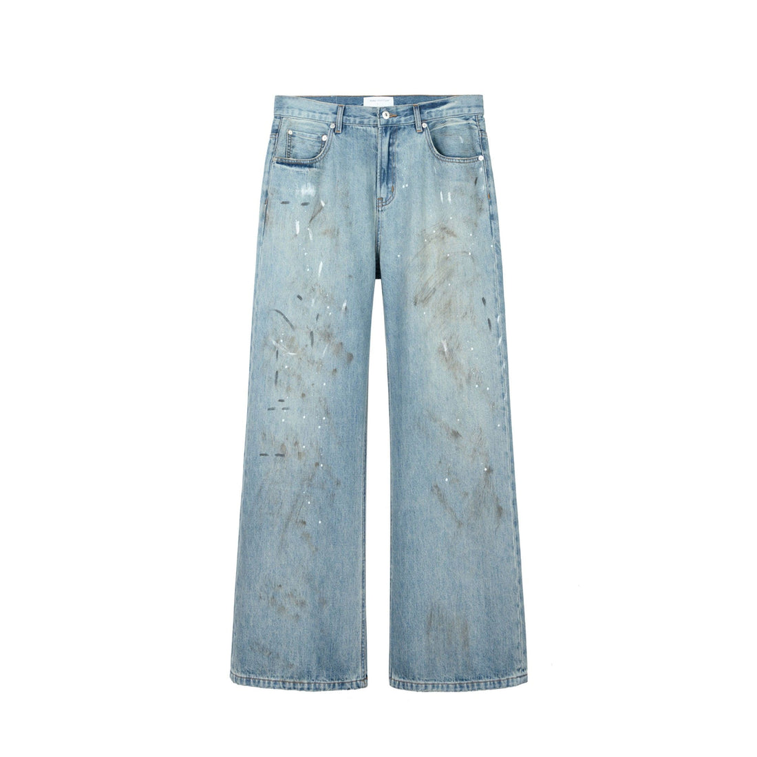 OKAYTHXBYE Paint-Splattered Distressed Jeans-Jeans-S-Blue-Free Shipping Leatheretro