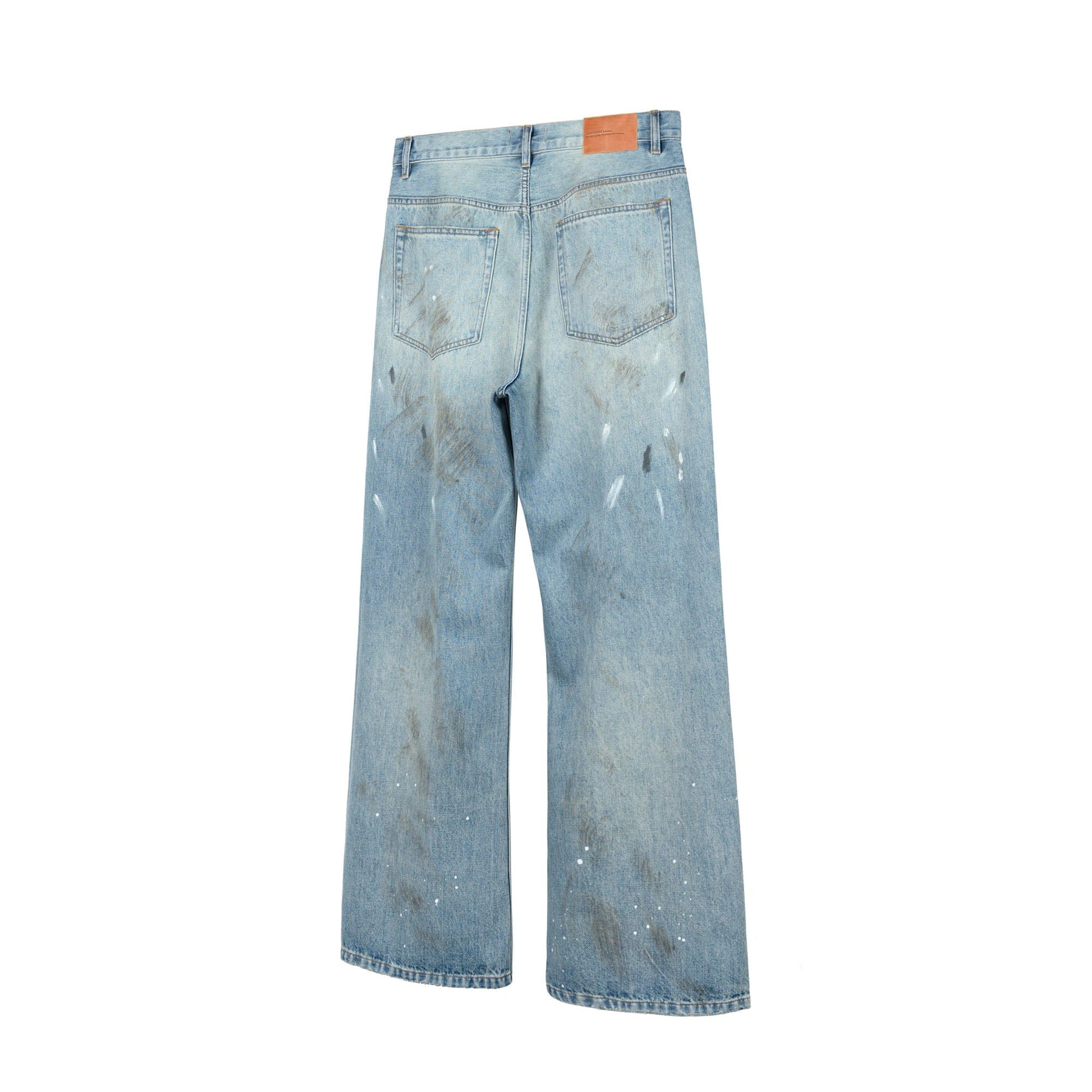 OKAYTHXBYE Paint-Splattered Distressed Jeans-Jeans-S-Blue-Free Shipping Leatheretro
