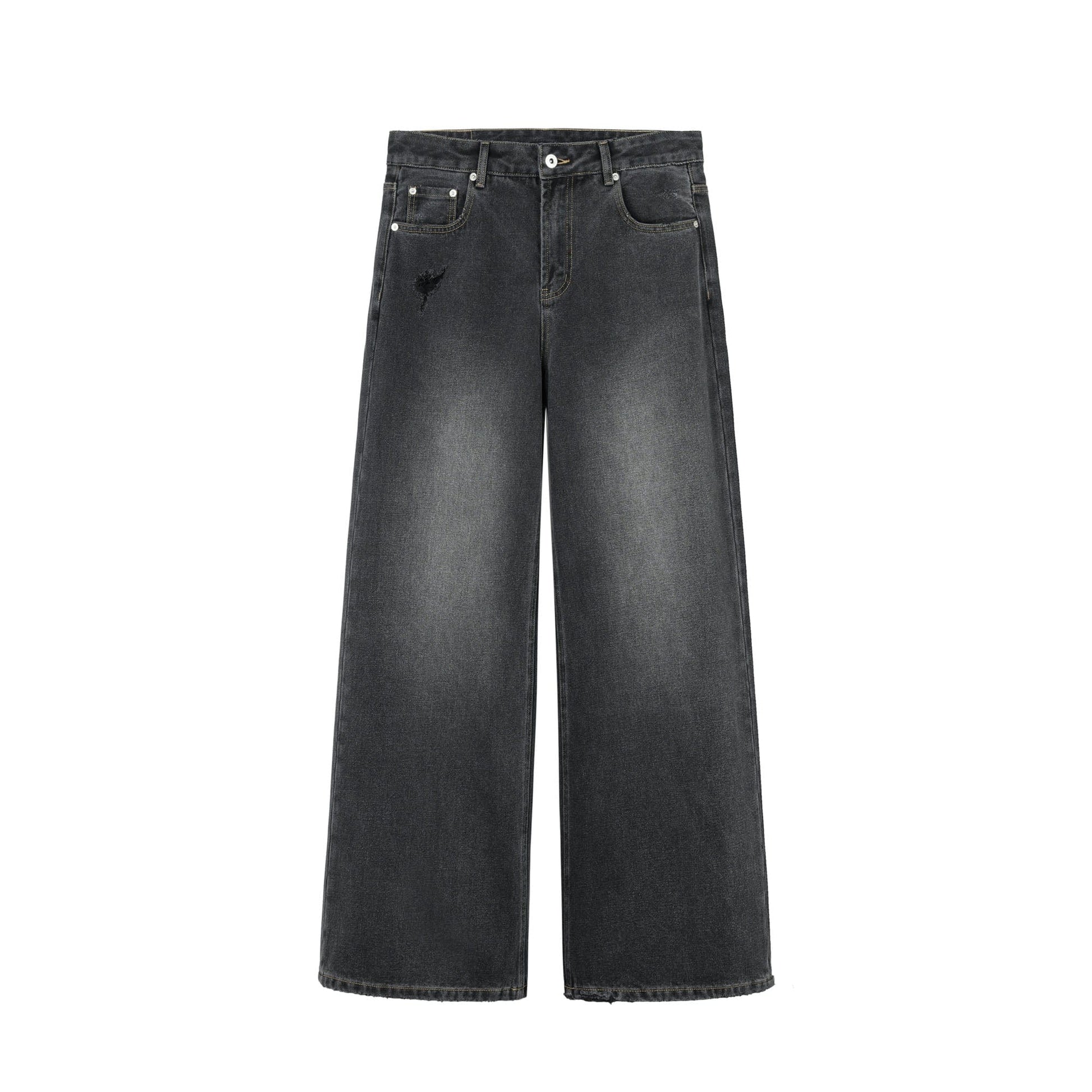 OKAYTHXBYE Minimalist Washed Wide-Leg Jeans-Jeans-S-Black-Free Shipping Leatheretro