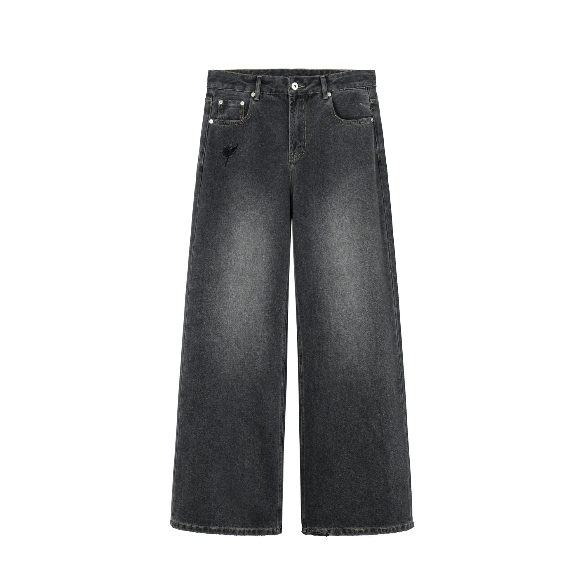 OKAYTHXBYE Minimalist Washed Wide-Leg Jeans-Jeans-S-Black-Free Shipping Leatheretro