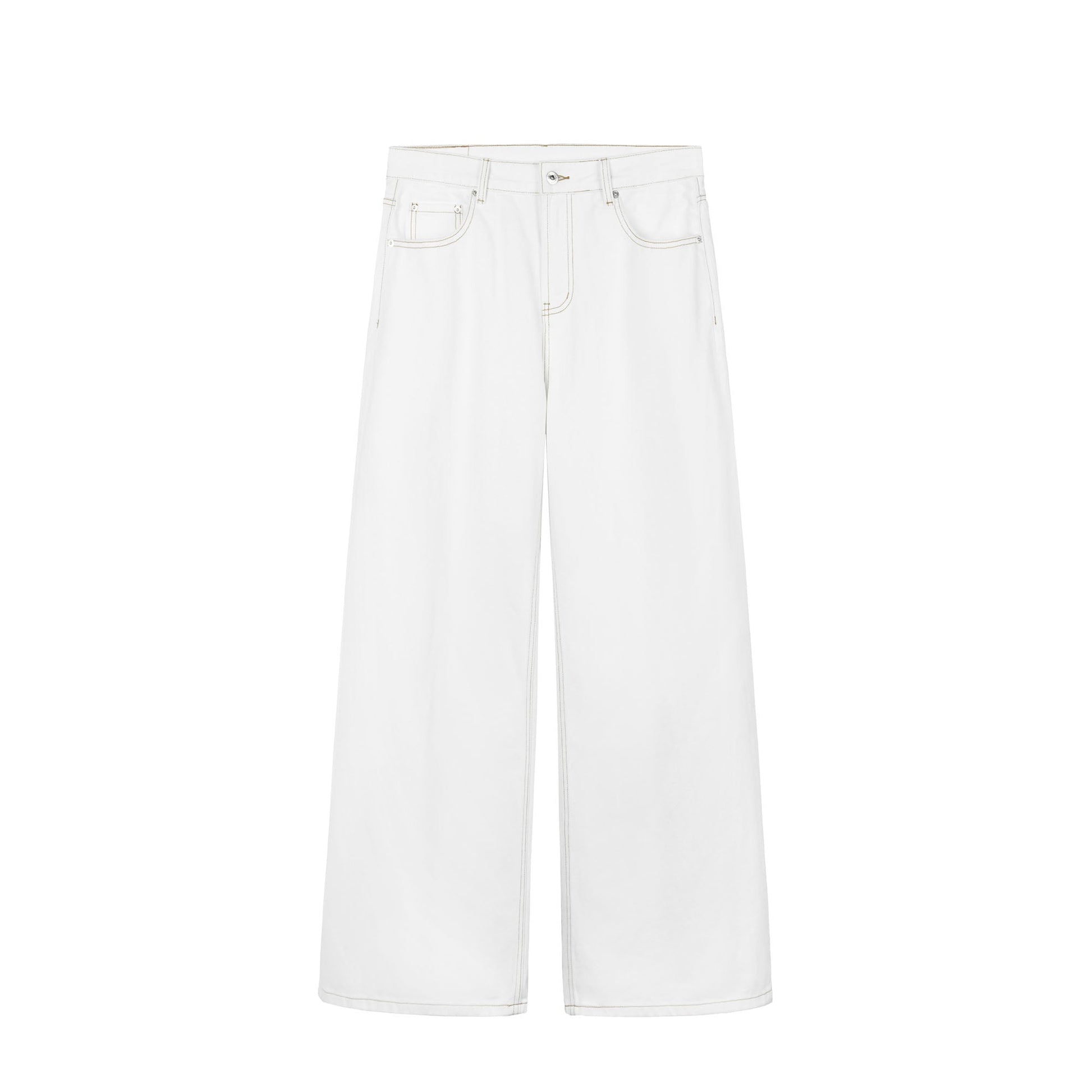 OKAYTHXBYE Minimalist Washed Wide-Leg Jeans-Jeans-S-White-Free Shipping Leatheretro