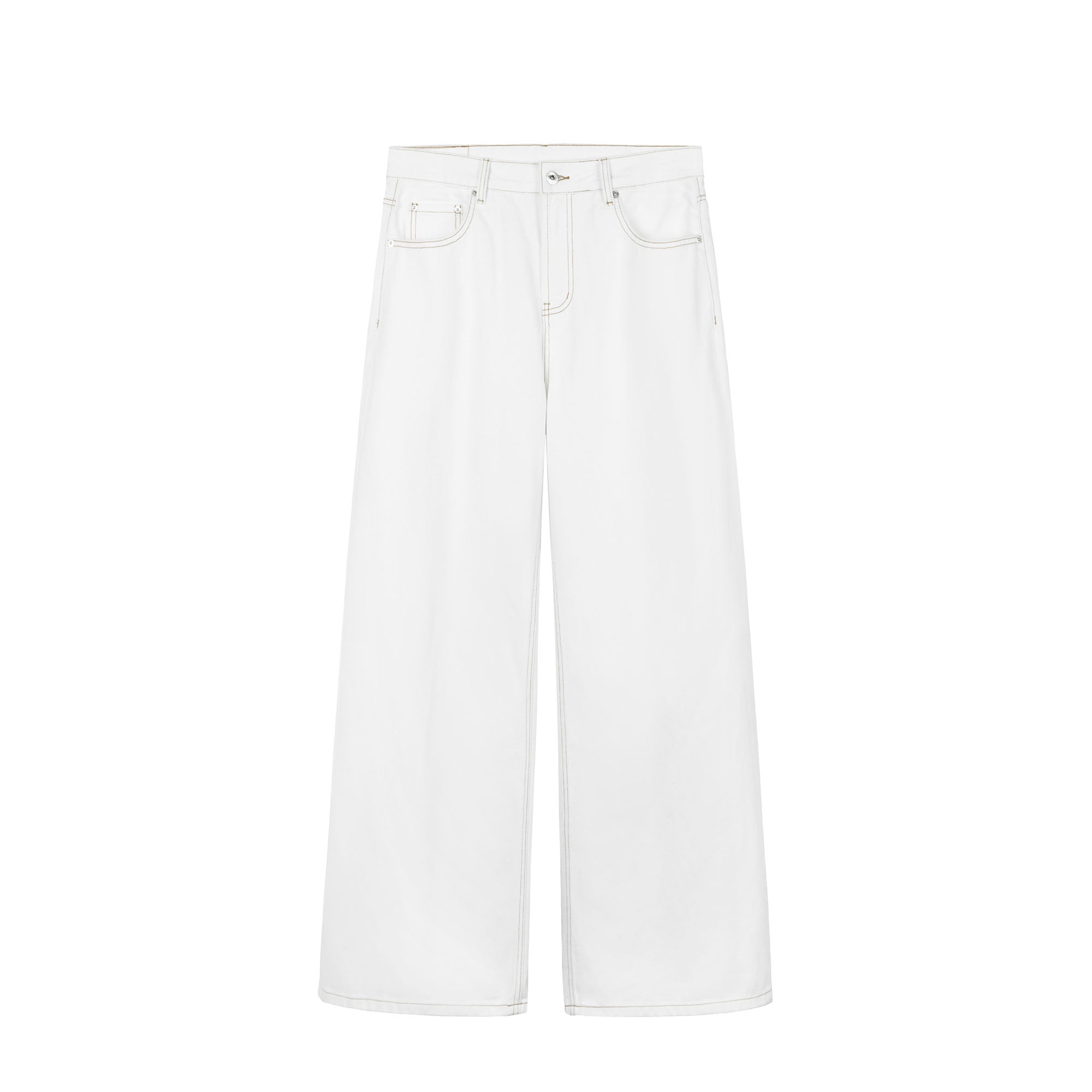 OKAYTHXBYE Minimalist Washed Wide-Leg Jeans-Jeans-S-White-Free Shipping Leatheretro