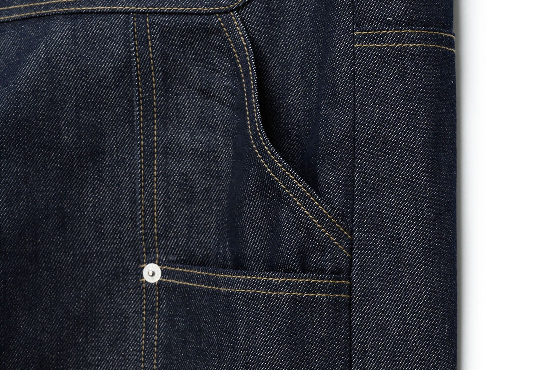 OKAYTHXBYE Paneled Double-Knee Wide-Leg Denim Pants-Jeans-S-Dark Blue-Free Shipping Leatheretro