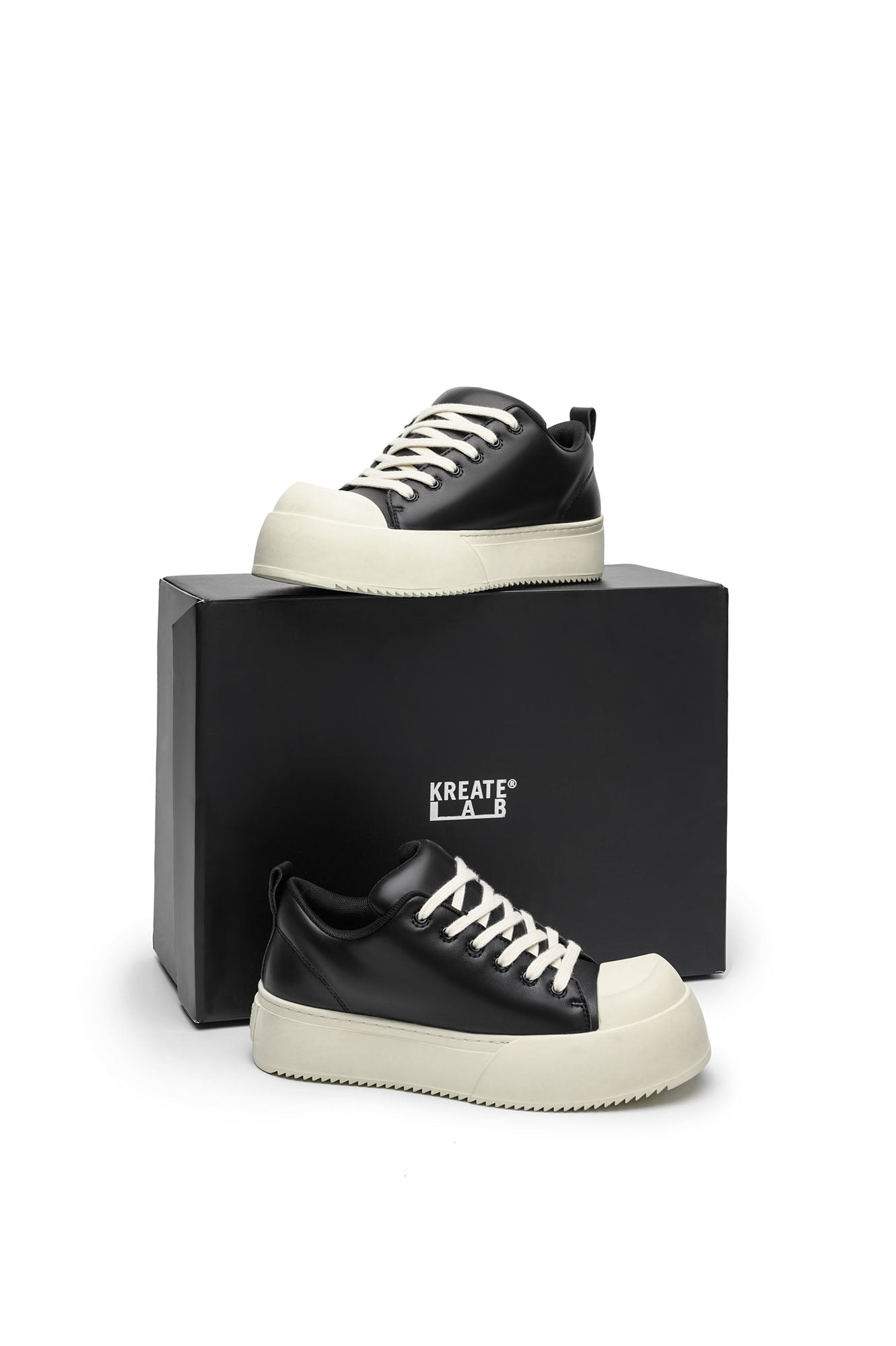 KREATE Rubber-Toe Jumbo Leather Sneaker-Shoes-US 4 (EU 36)-Free Shipping Leatheretro
