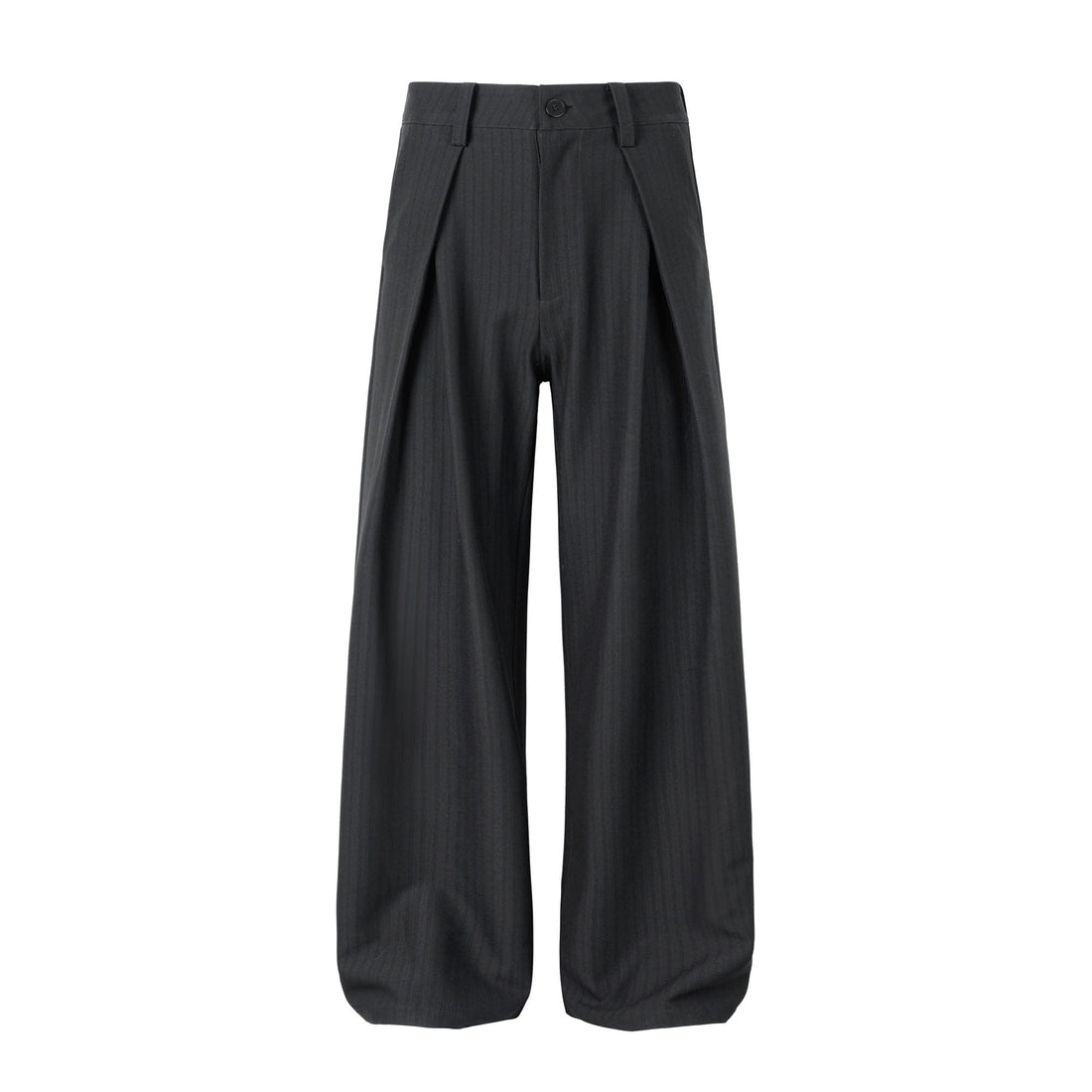 OKAYTHXBYE Pleated Shadow-Stripe Oversized Pants-Pants-S-Gray-Free Shipping Leatheretro