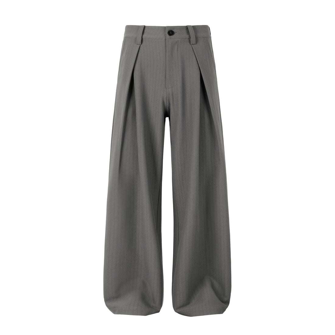 OKAYTHXBYE Pleated Shadow-Stripe Oversized Pants-Pants-S-Gray-Free Shipping Leatheretro