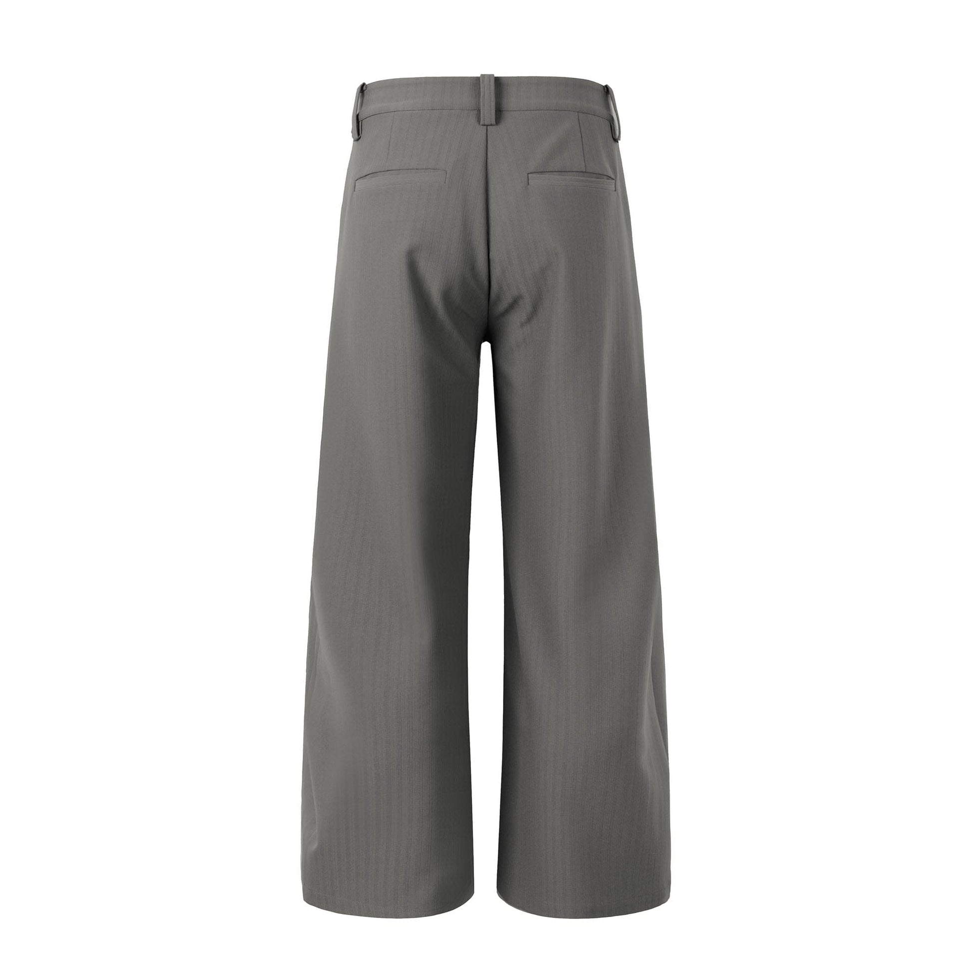 OKAYTHXBYE Pleated Shadow-Stripe Oversized Pants-Pants-S-Gray-Free Shipping Leatheretro