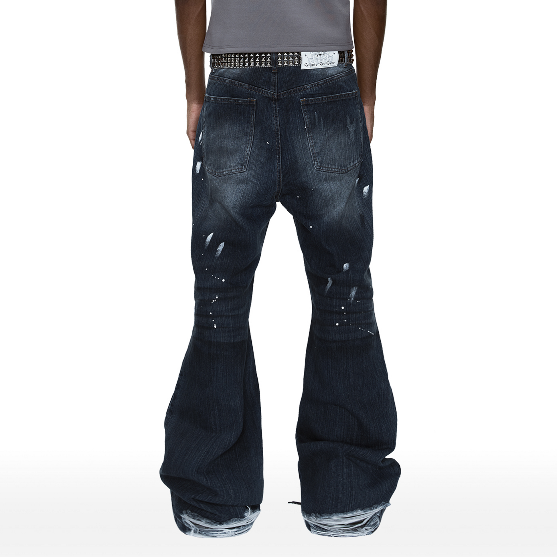 CYCYCY Retro Washed Distressed Flared Jeans-Jeans-XXS / 27"-Free Shipping Leatheretro