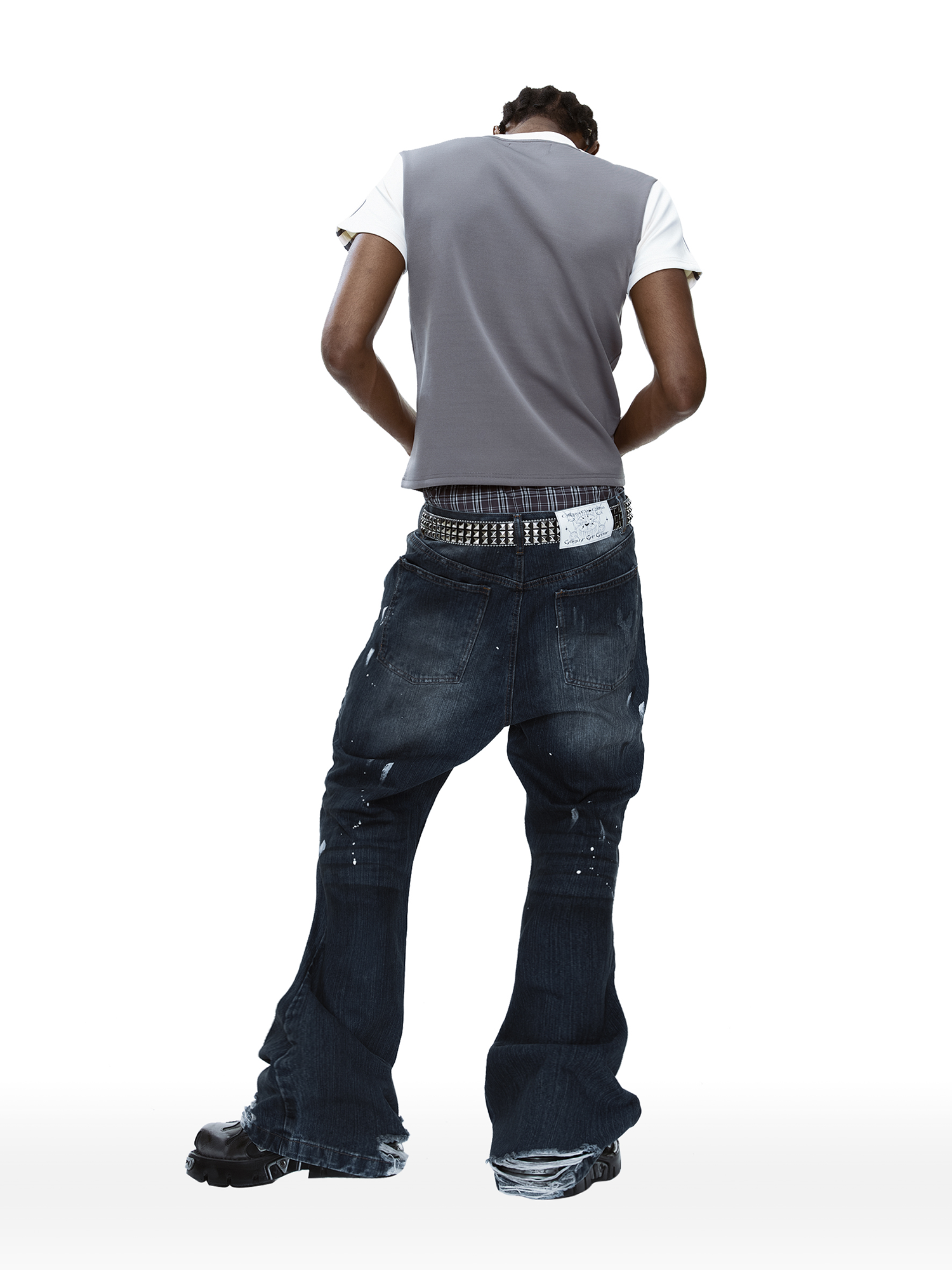 CYCYCY Retro Washed Distressed Flared Jeans-Jeans-XXS / 27"-Free Shipping Leatheretro