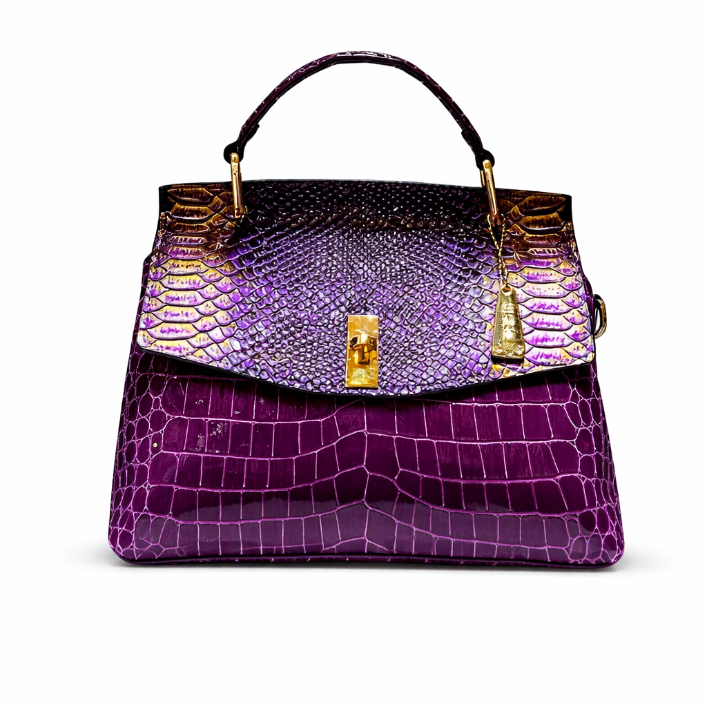 Luxury Crocodile Print Synthetic Leather Crossbody Bag for Women-Handbags-Orange-Free Shipping Leatheretro