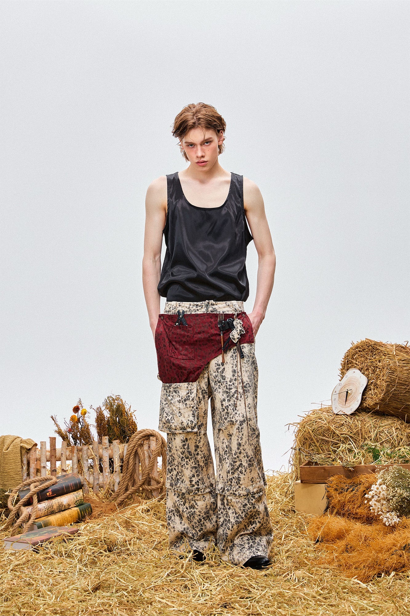 OIPWORD Retro Leopard Detachable Panel Cargo Jeans-Jeans-S-Free Shipping Leatheretro