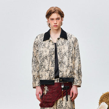 OIPWORD Retro Leopard Contrast-Collar Denim Jacket-Jacket-S-Free Shipping Leatheretro