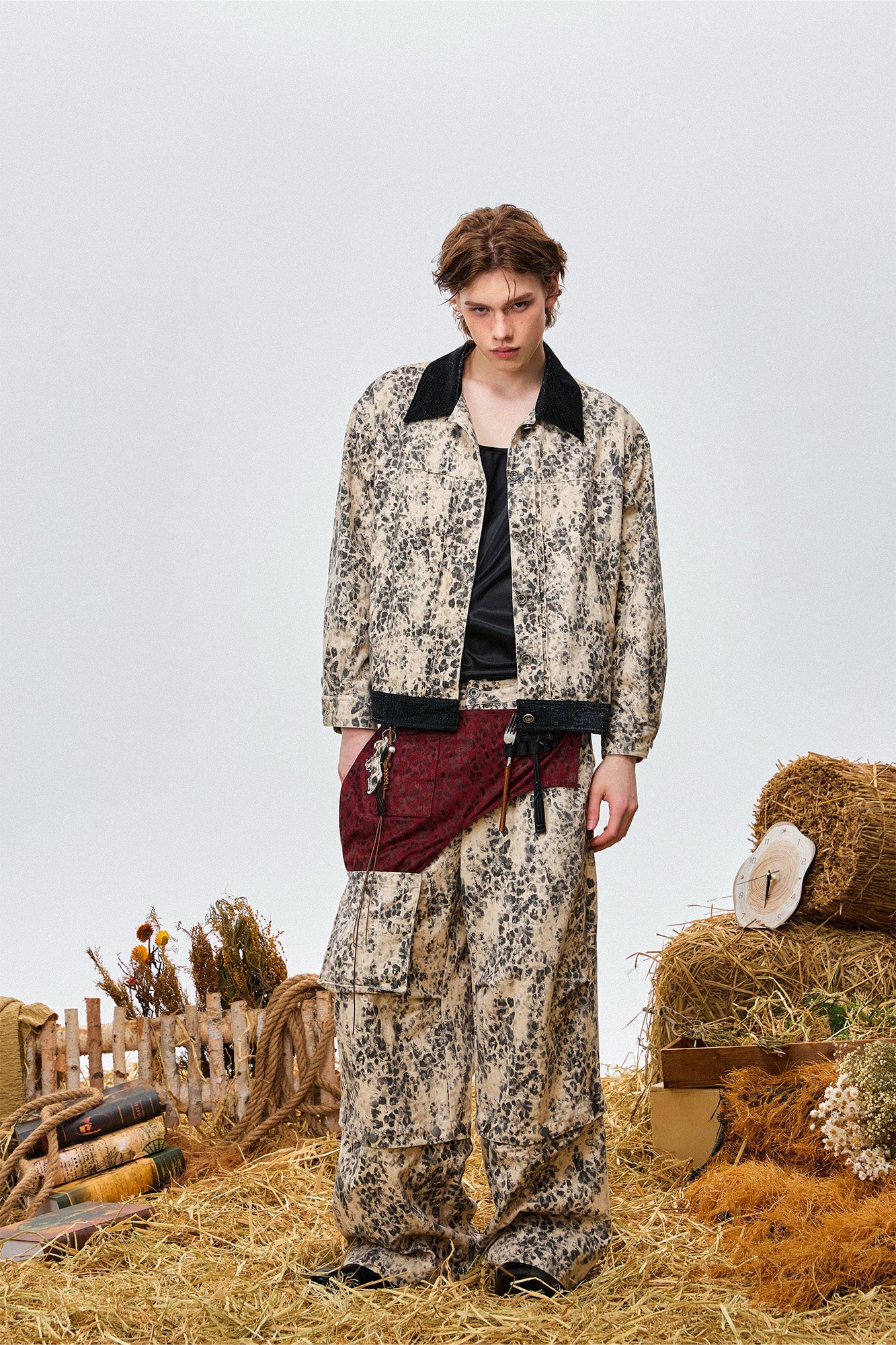 OIPWORD Retro Leopard Detachable Panel Cargo Jeans-Jeans-S-Free Shipping Leatheretro