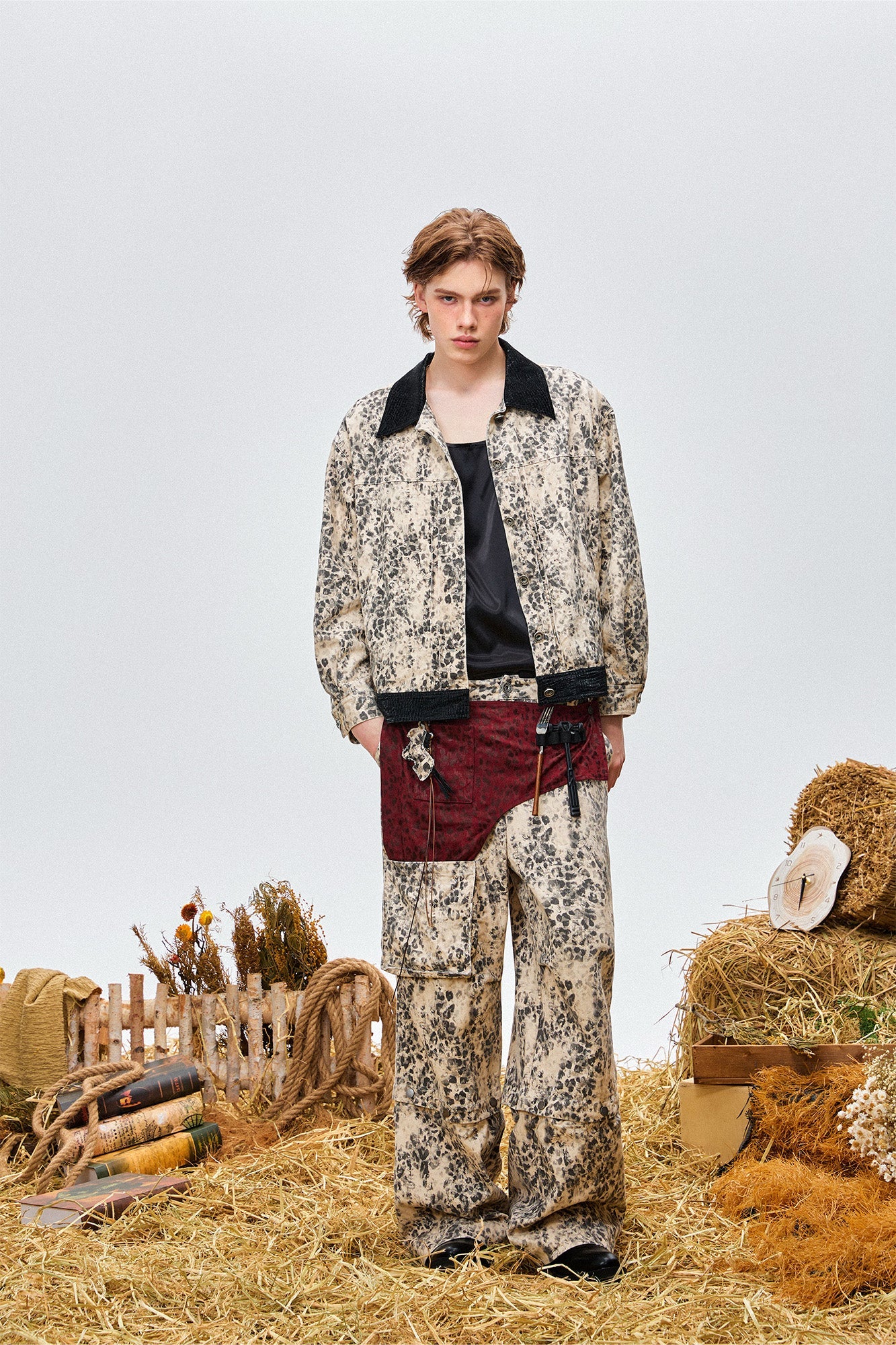 OIPWORD Retro Leopard Detachable Panel Cargo Jeans-Jeans-S-Free Shipping Leatheretro