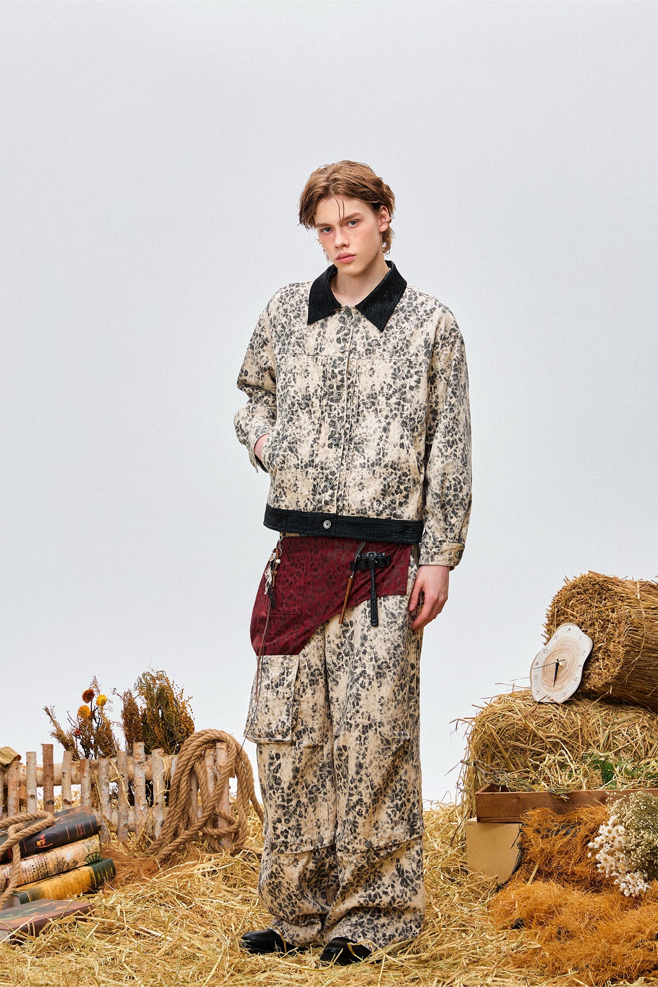 OIPWORD Retro Leopard Detachable Panel Cargo Jeans-Jeans-S-Free Shipping Leatheretro