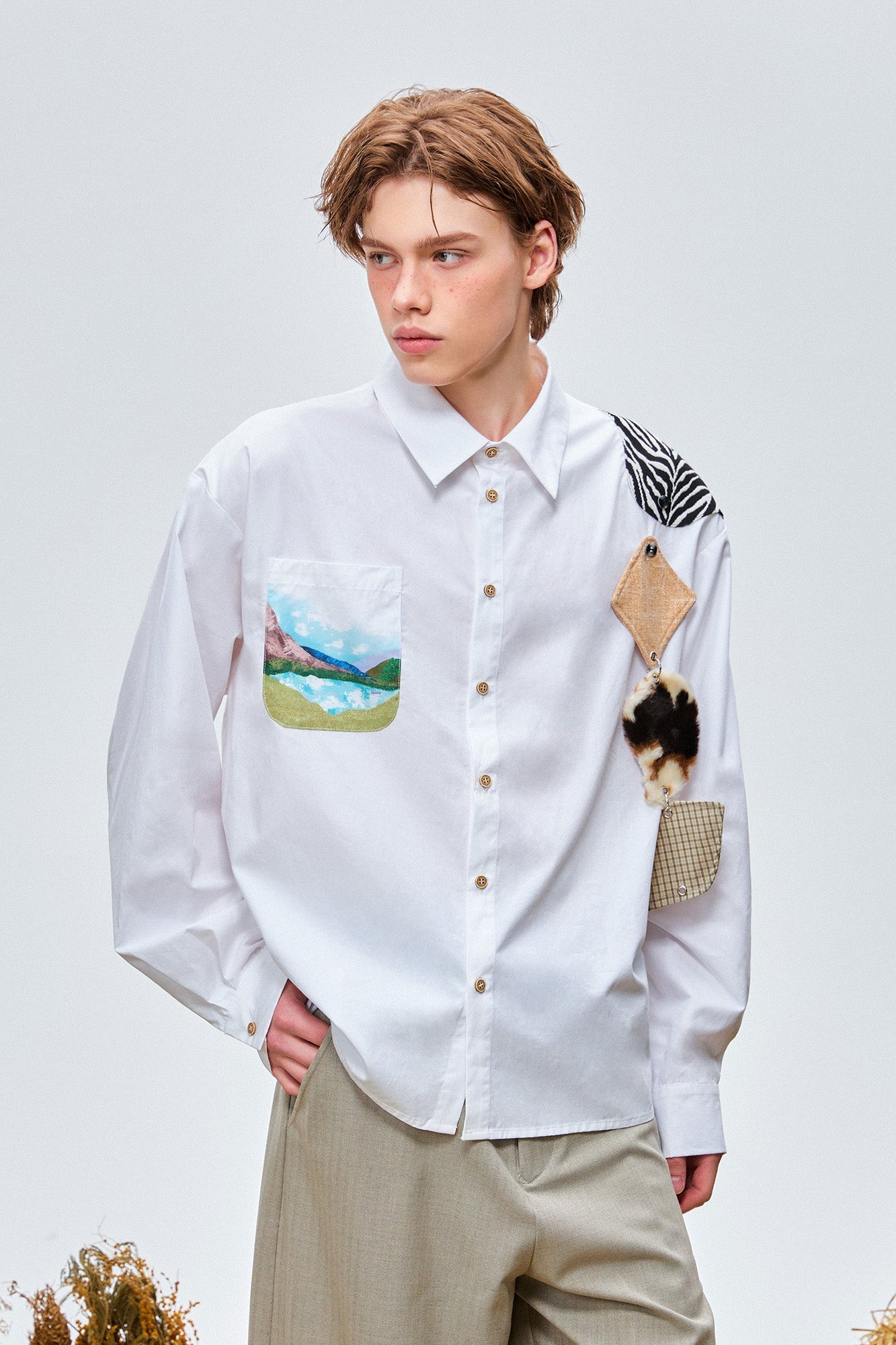 OIPWORD Detachable Patchwork Long-Sleeve Shirt-Shirt-S-Free Shipping Leatheretro