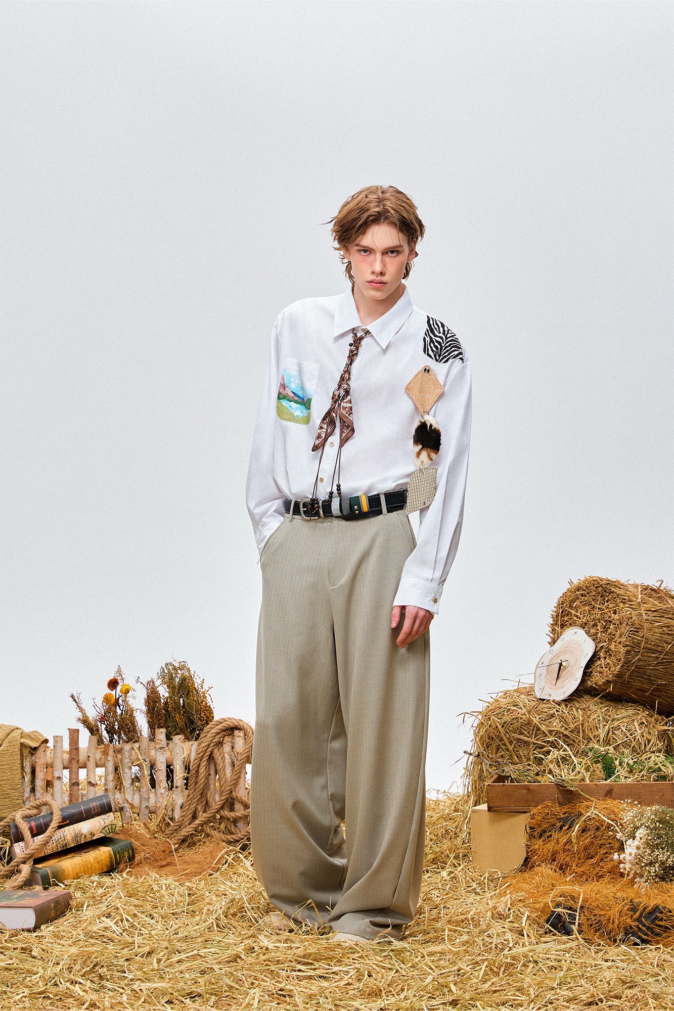 OIPWORD Detachable Patchwork Long-Sleeve Shirt-Shirt-S-Free Shipping Leatheretro
