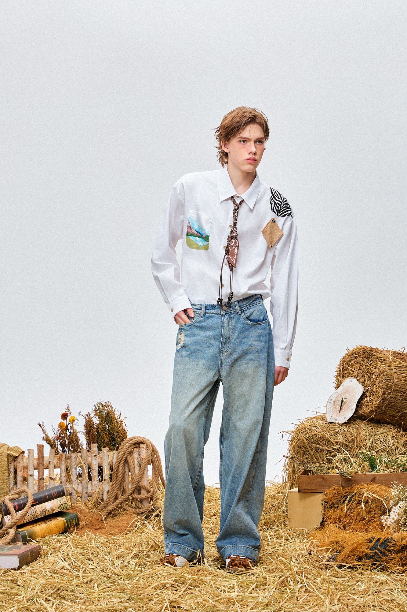 OIPWORD Detachable Patchwork Long-Sleeve Shirt-Shirt-S-Free Shipping Leatheretro