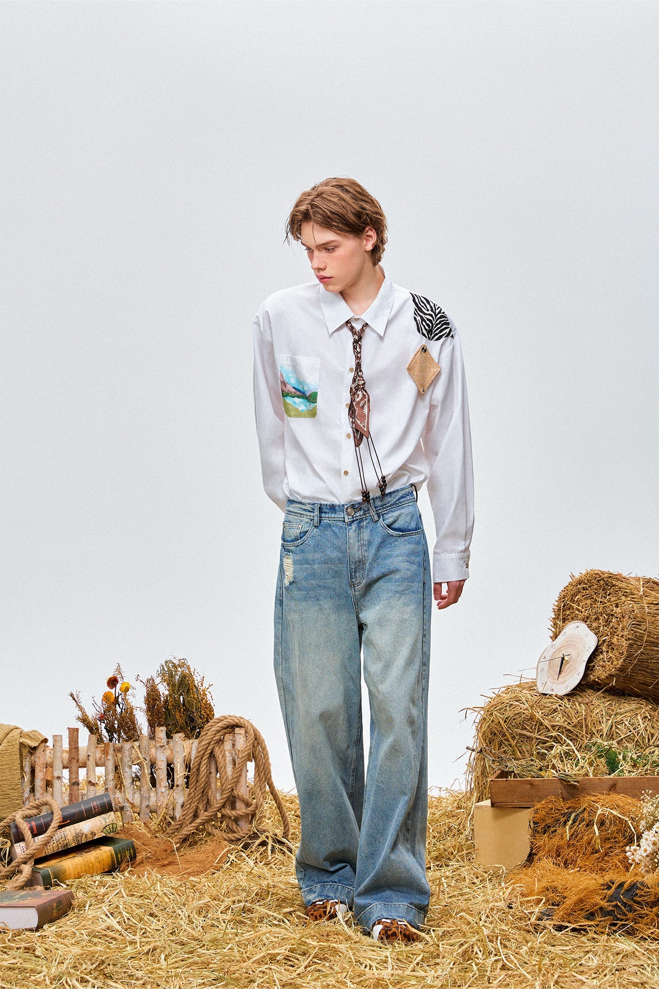 OIPWORD Detachable Patchwork Long-Sleeve Shirt-Shirt-S-Free Shipping Leatheretro