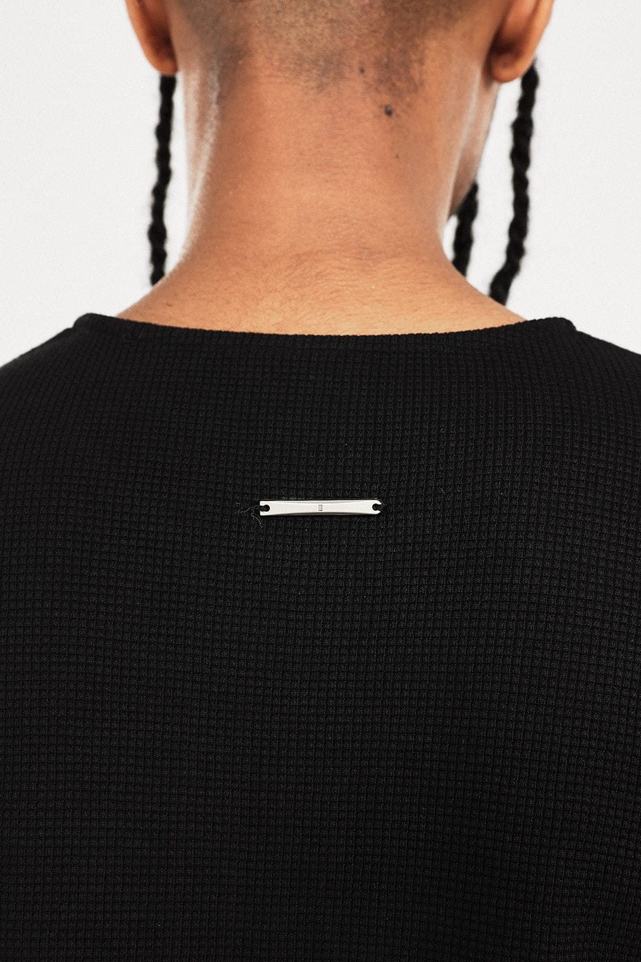 BONELESS Collarless Half-Zip Waffle L/S Tee-L/S Tee-S-Grey-Free Shipping Leatheretro