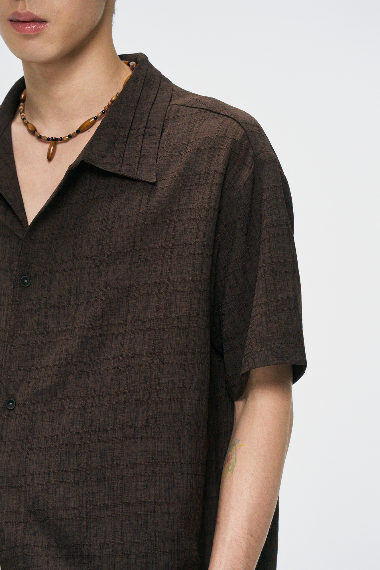 GONGHE REPUB Side-Tie Draped Half Shirt-Half shirt-S-Free Shipping Leatheretro