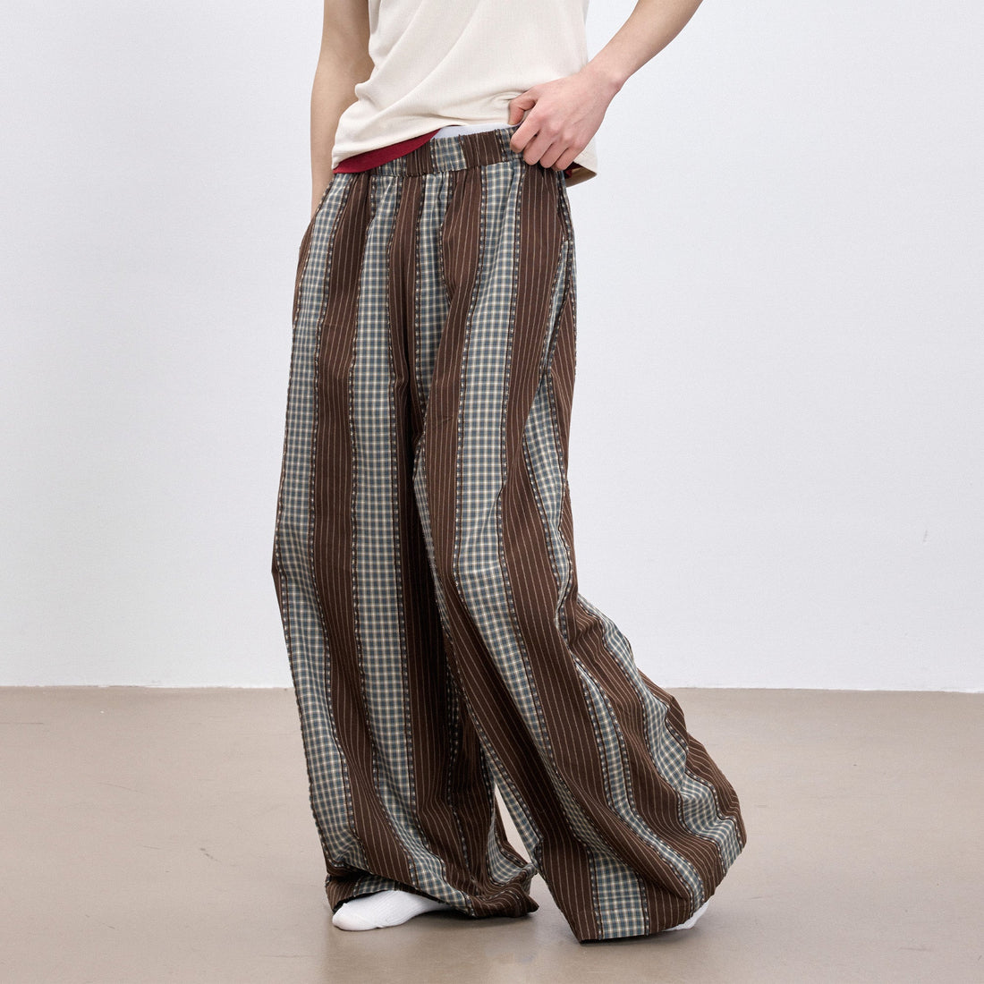 TUIMU Striped Wide-Leg Lounge Pants-Pants-S (Preorder)-Free Shipping Leatheretro
