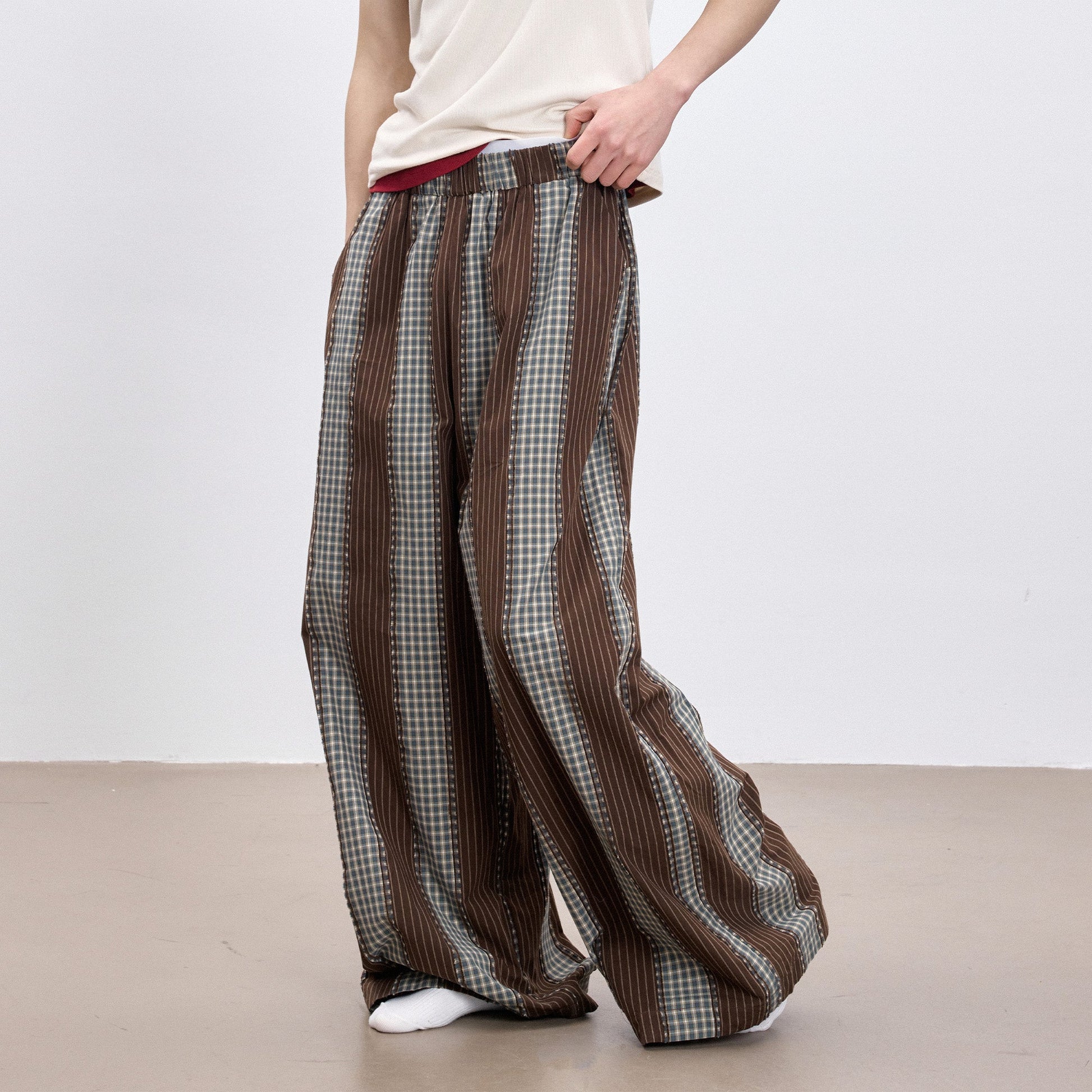 TUIMU Striped Wide-Leg Lounge Pants-Pants-S (Preorder)-Free Shipping Leatheretro