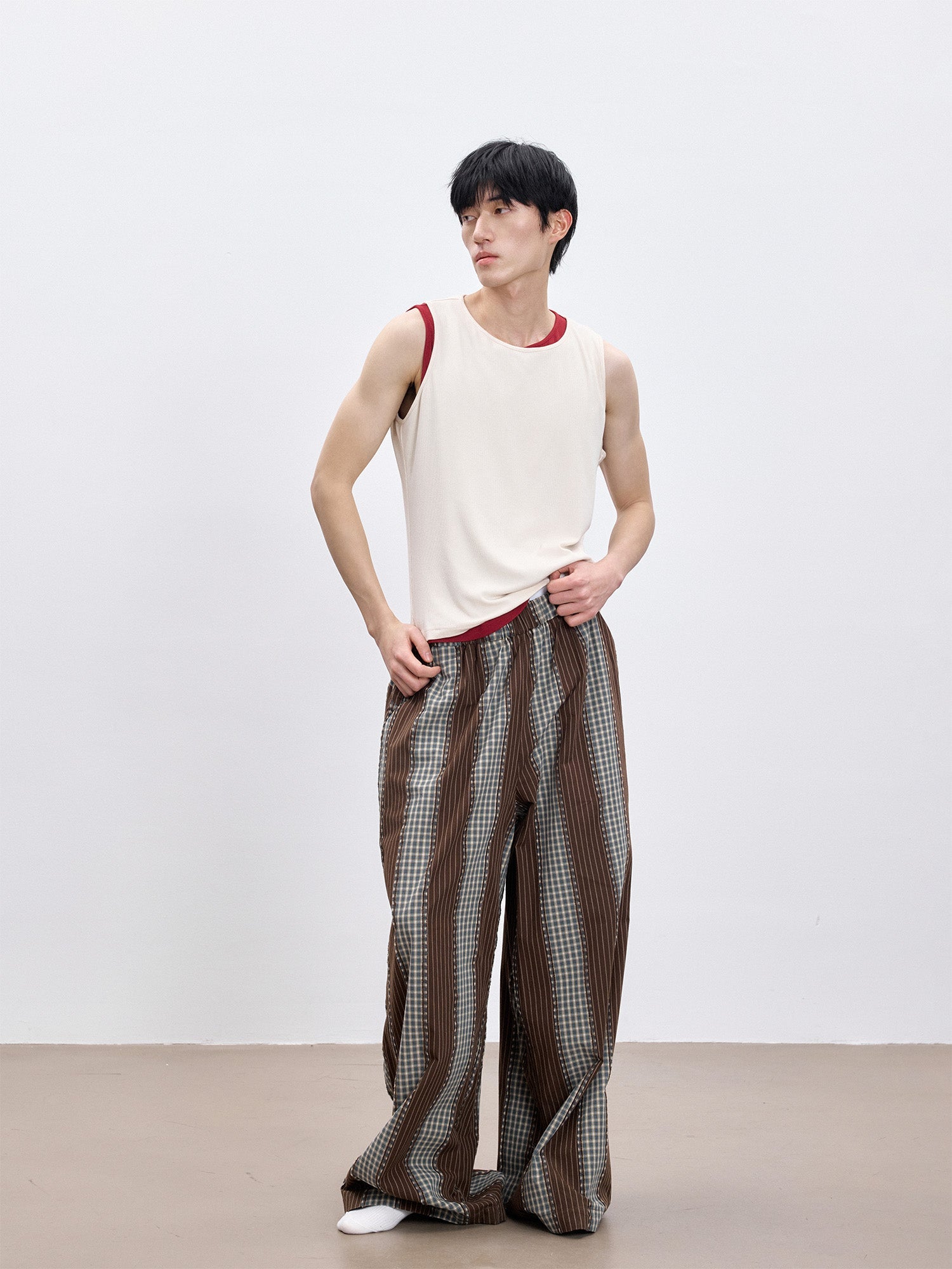TUIMU Striped Wide-Leg Lounge Pants-Pants-S (Preorder)-Free Shipping Leatheretro