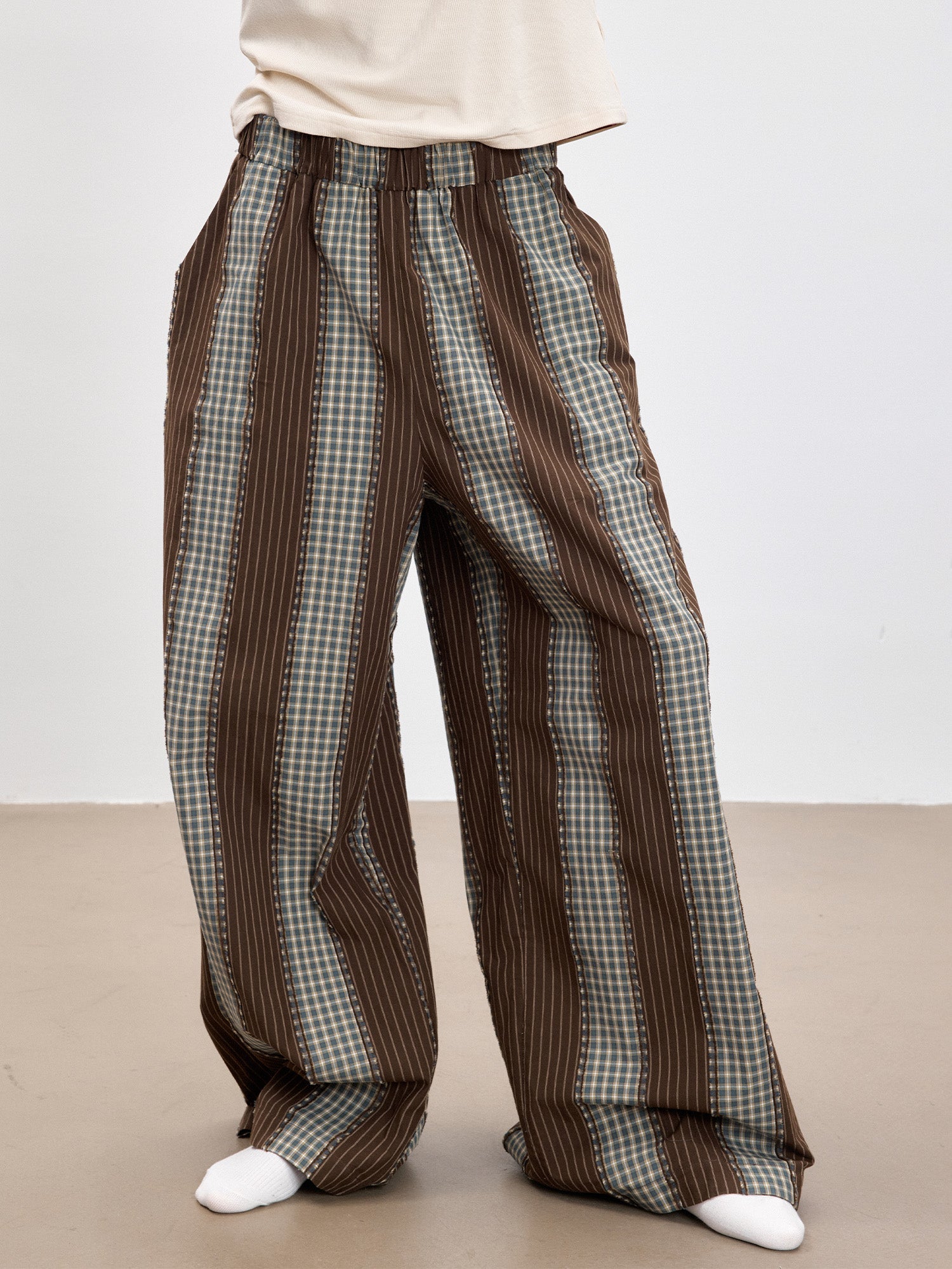 TUIMU Striped Wide-Leg Lounge Pants-Pants-S (Preorder)-Free Shipping Leatheretro