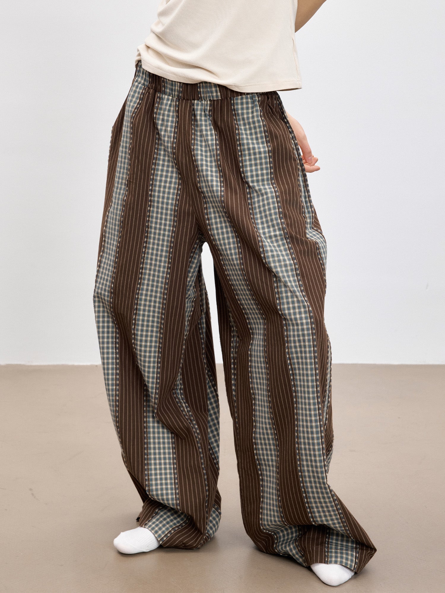 TUIMU Striped Wide-Leg Lounge Pants-Pants-S (Preorder)-Free Shipping Leatheretro