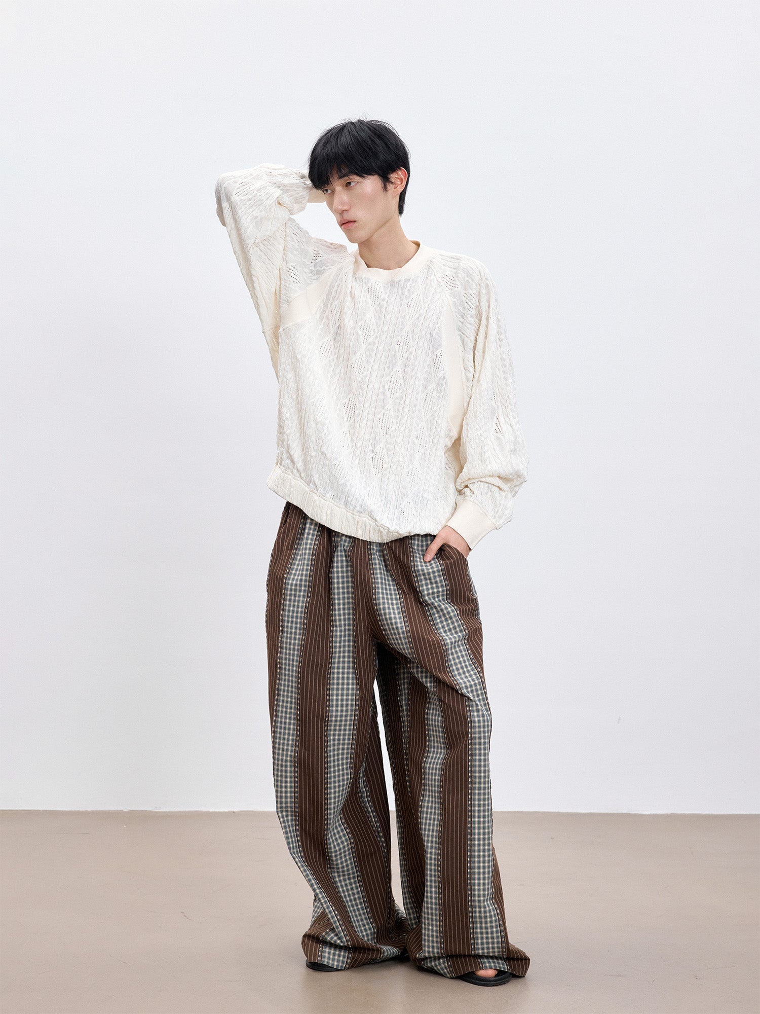 TUIMU Striped Wide-Leg Lounge Pants-Pants-S (Preorder)-Free Shipping Leatheretro