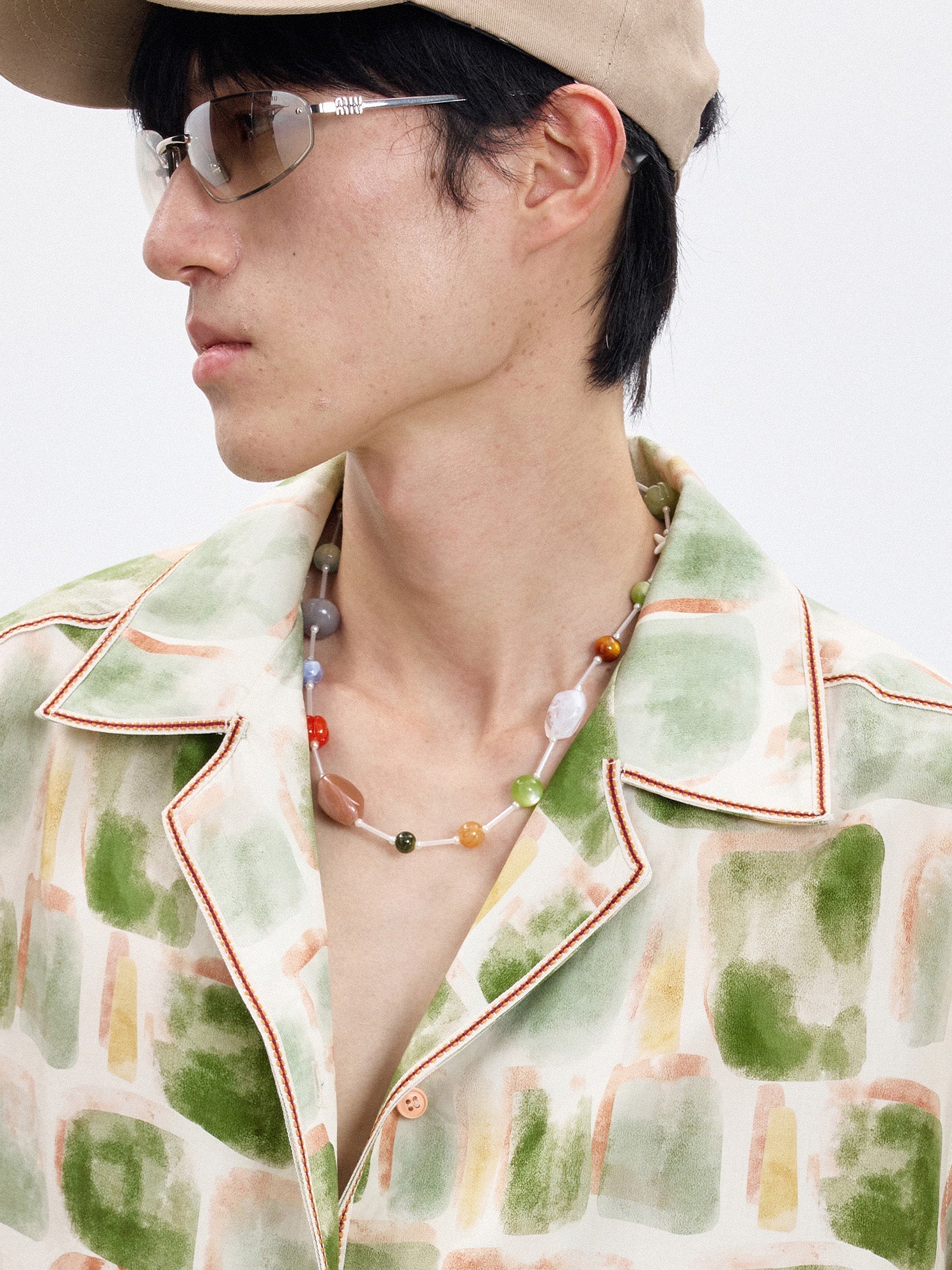 TUIMU Beaded Gemstone Necklace-Accessories-One Size-Free Shipping Leatheretro